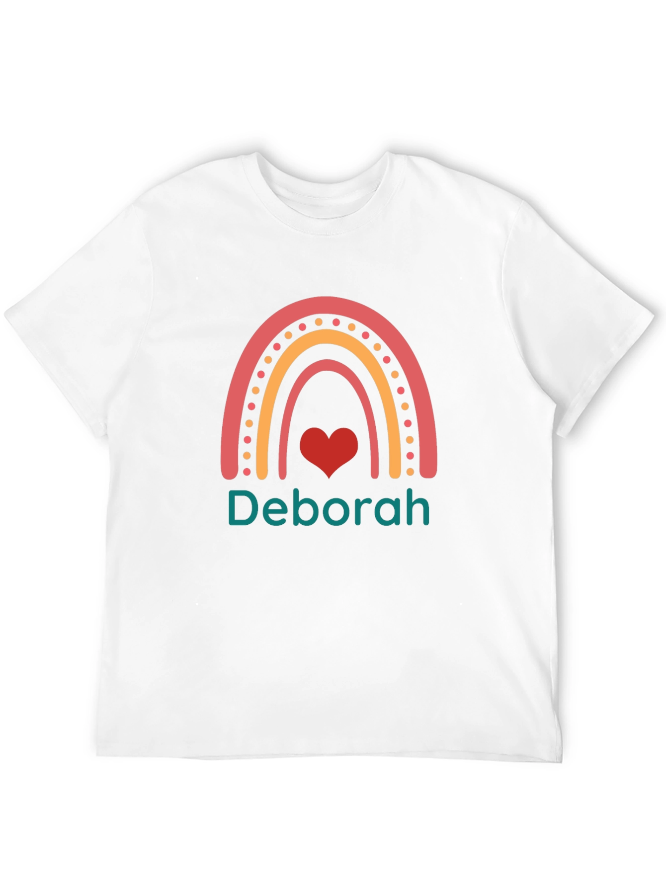 Deborah Rainbow Heart T-Shirt - Custom Name Shirt