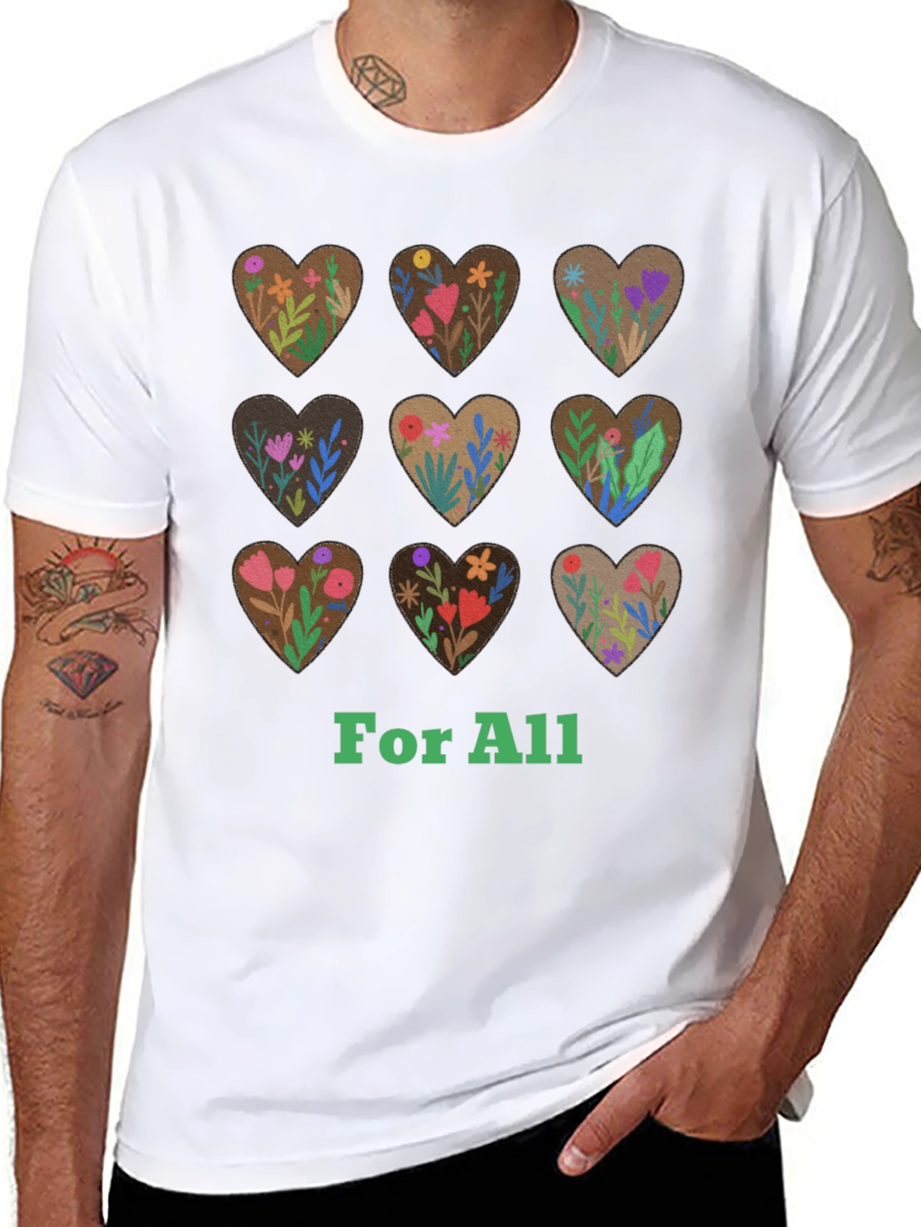 Floral Hearts For All Graphic Tee
