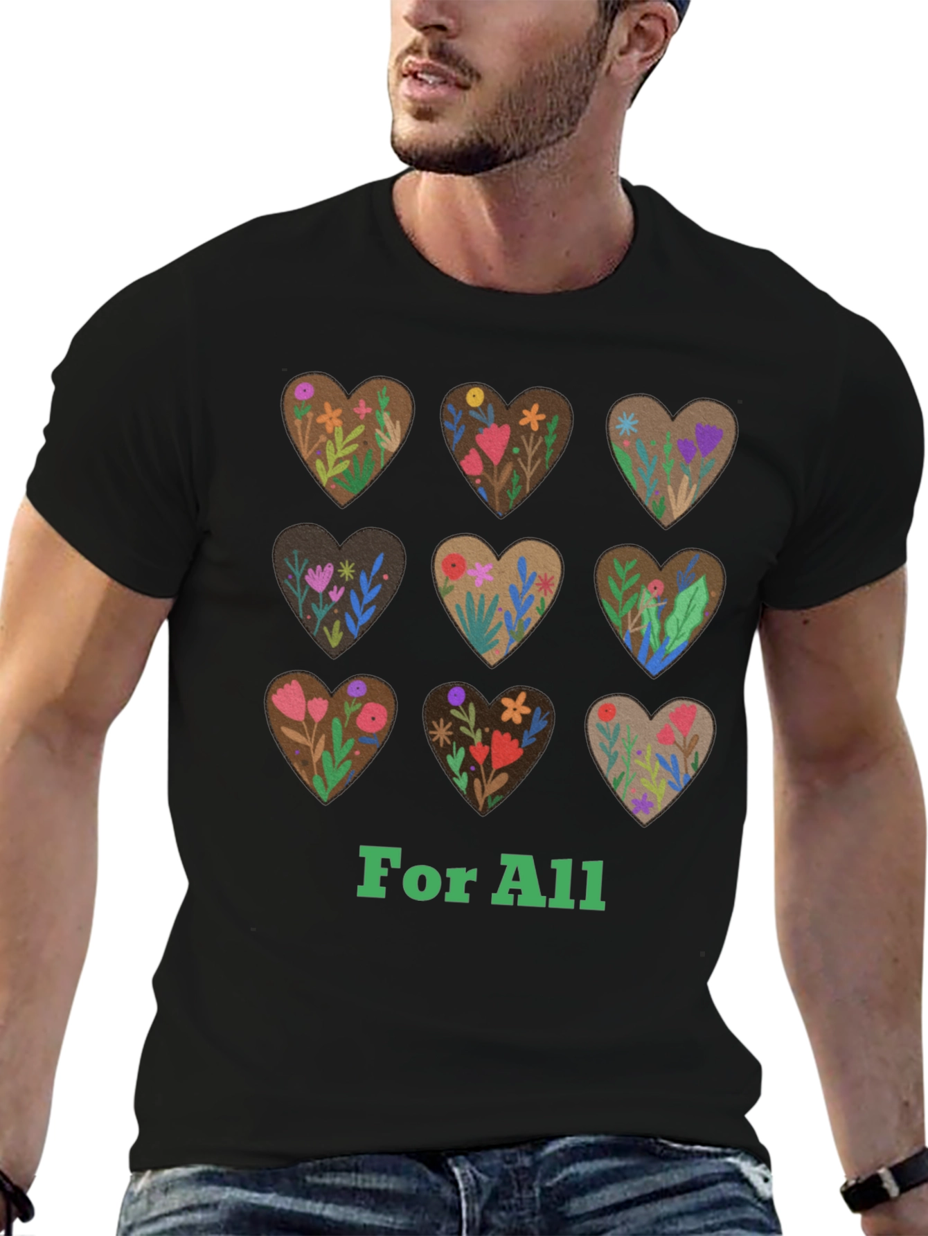 Floral Hearts For All Graphic Tee