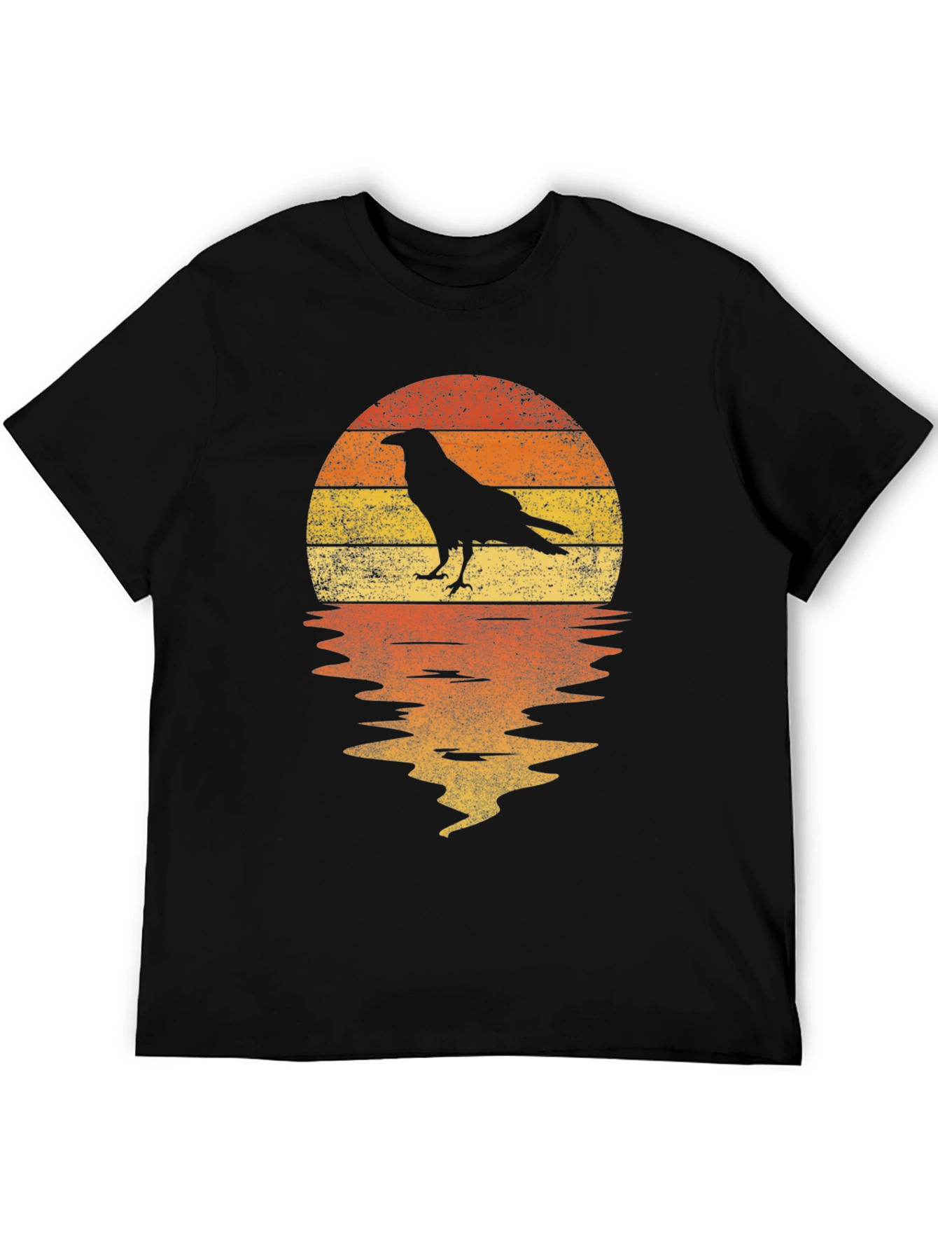 Raven Sunset T-Shirt - Retro Graphic Tee