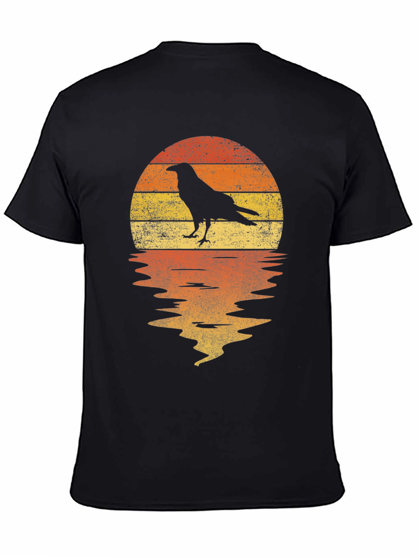 Raven Sunset T-Shirt - Retro Graphic Tee