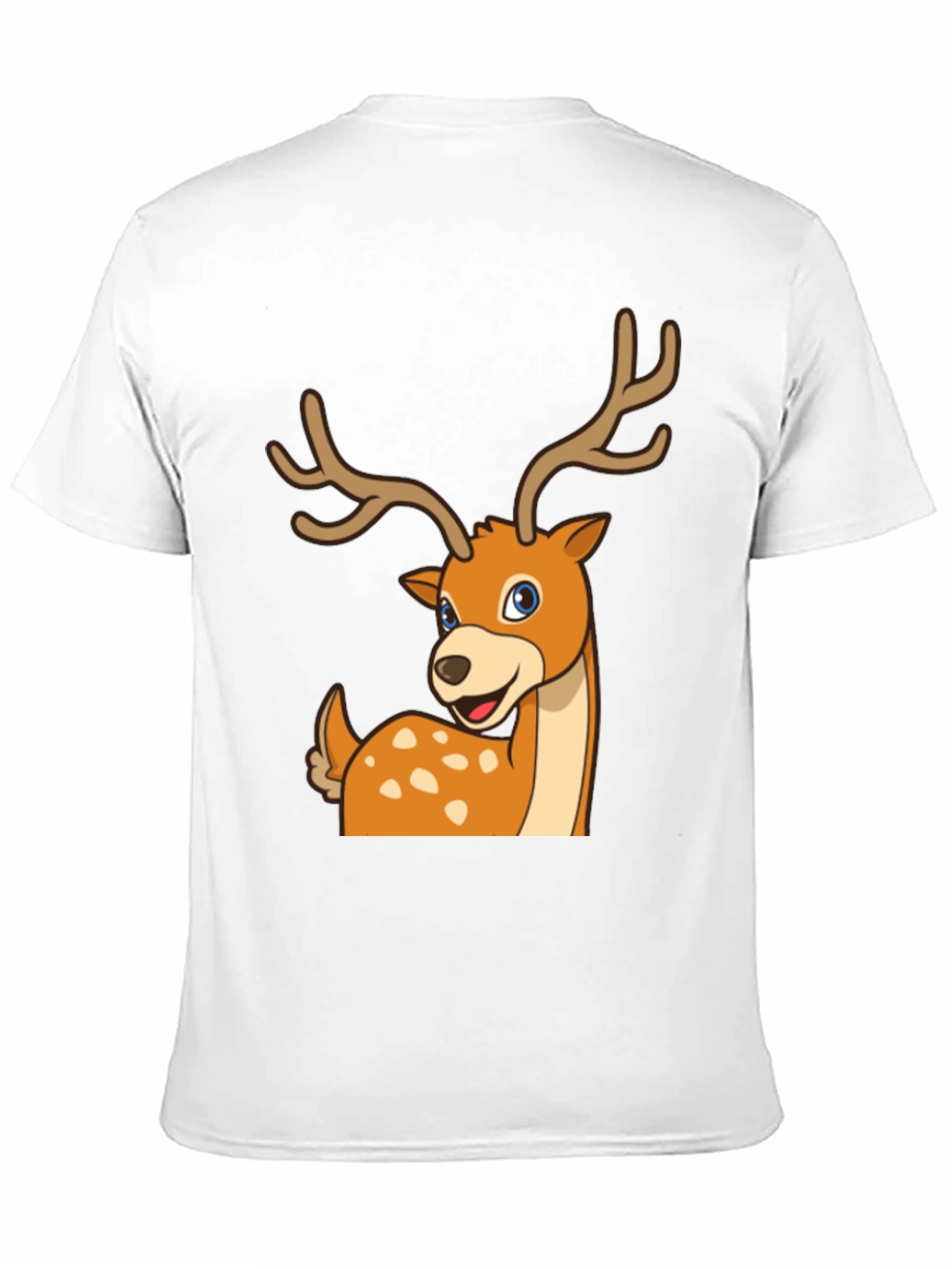 Deer Cartoon Graphic Black T-Shirt