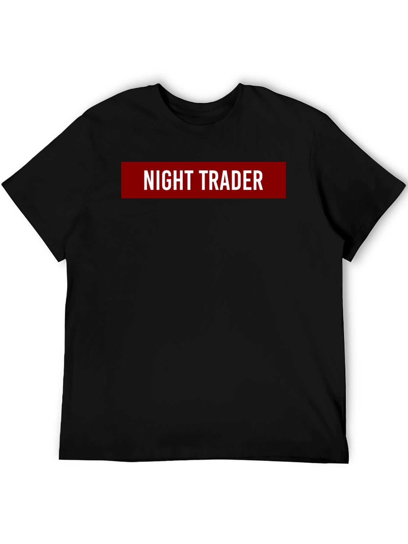 Night Trader Graphic Tee - Black Crew Neck T-Shirt