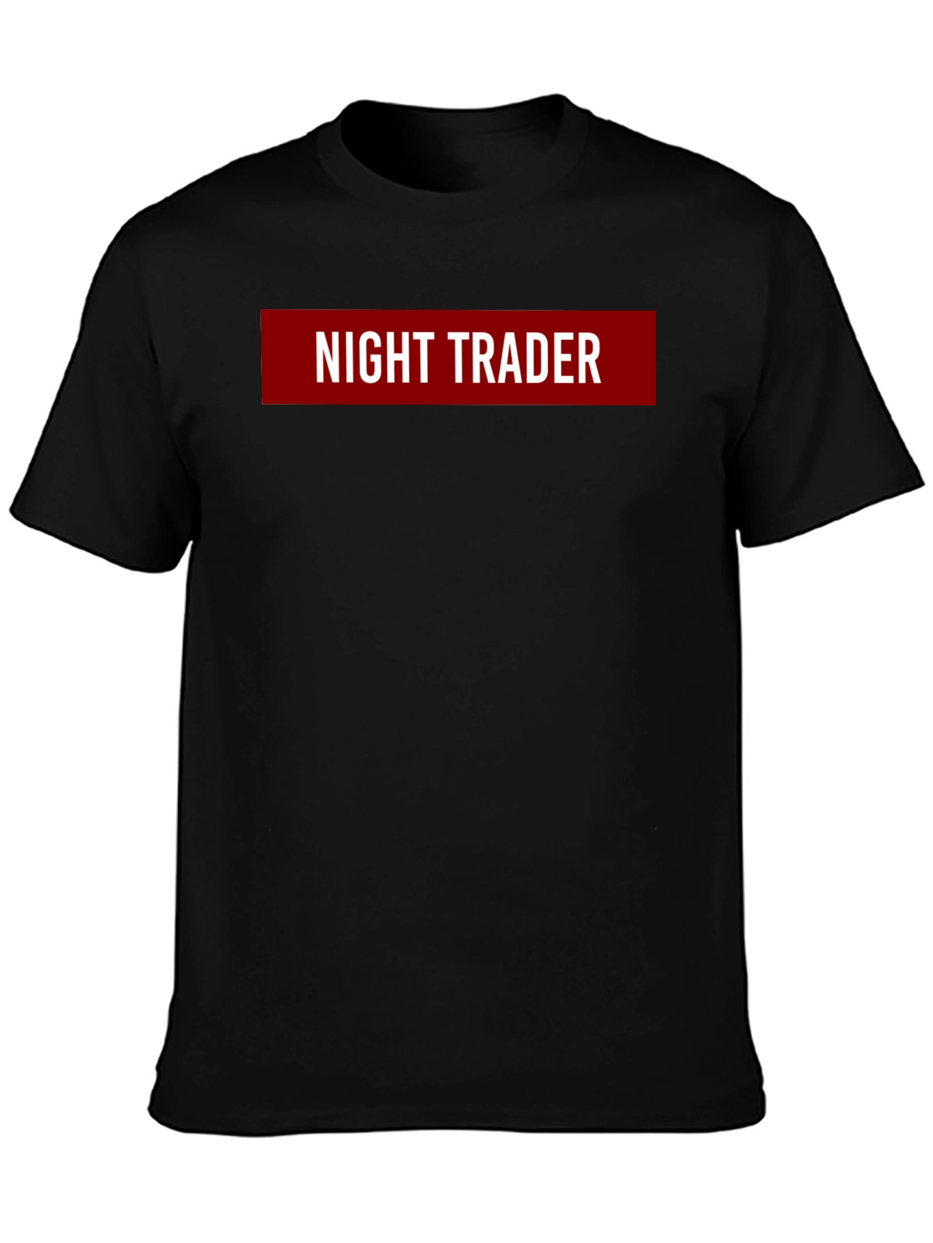 Night Trader Graphic Tee - Black Crew Neck T-Shirt