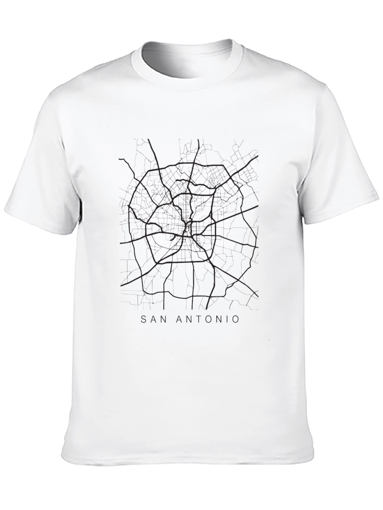 San Antonio Map T-Shirt - City Streets Design