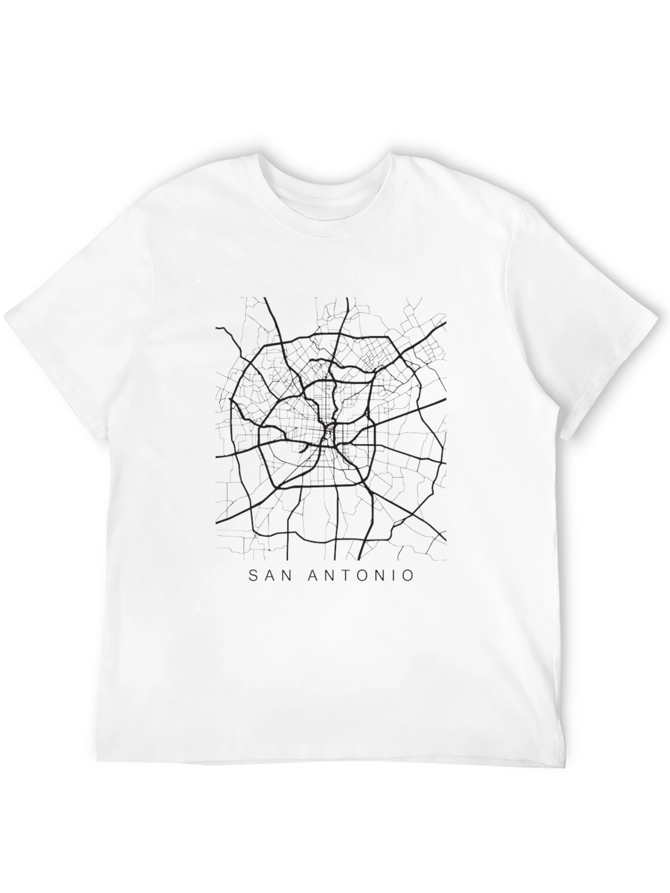 San Antonio Map T-Shirt - City Streets Design