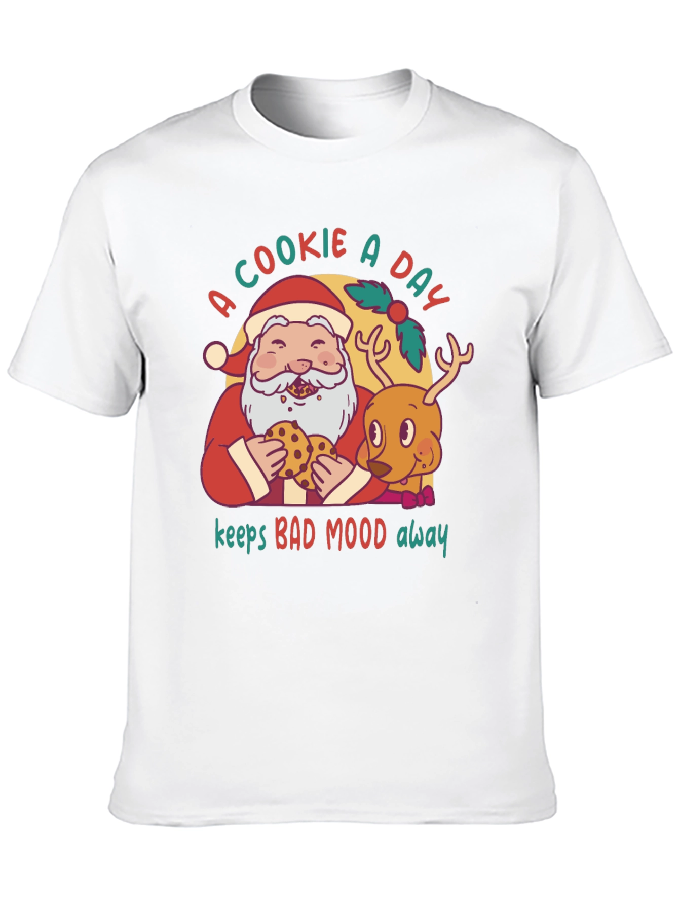 Cookie A Day Santa & Reindeer Graphic Tee