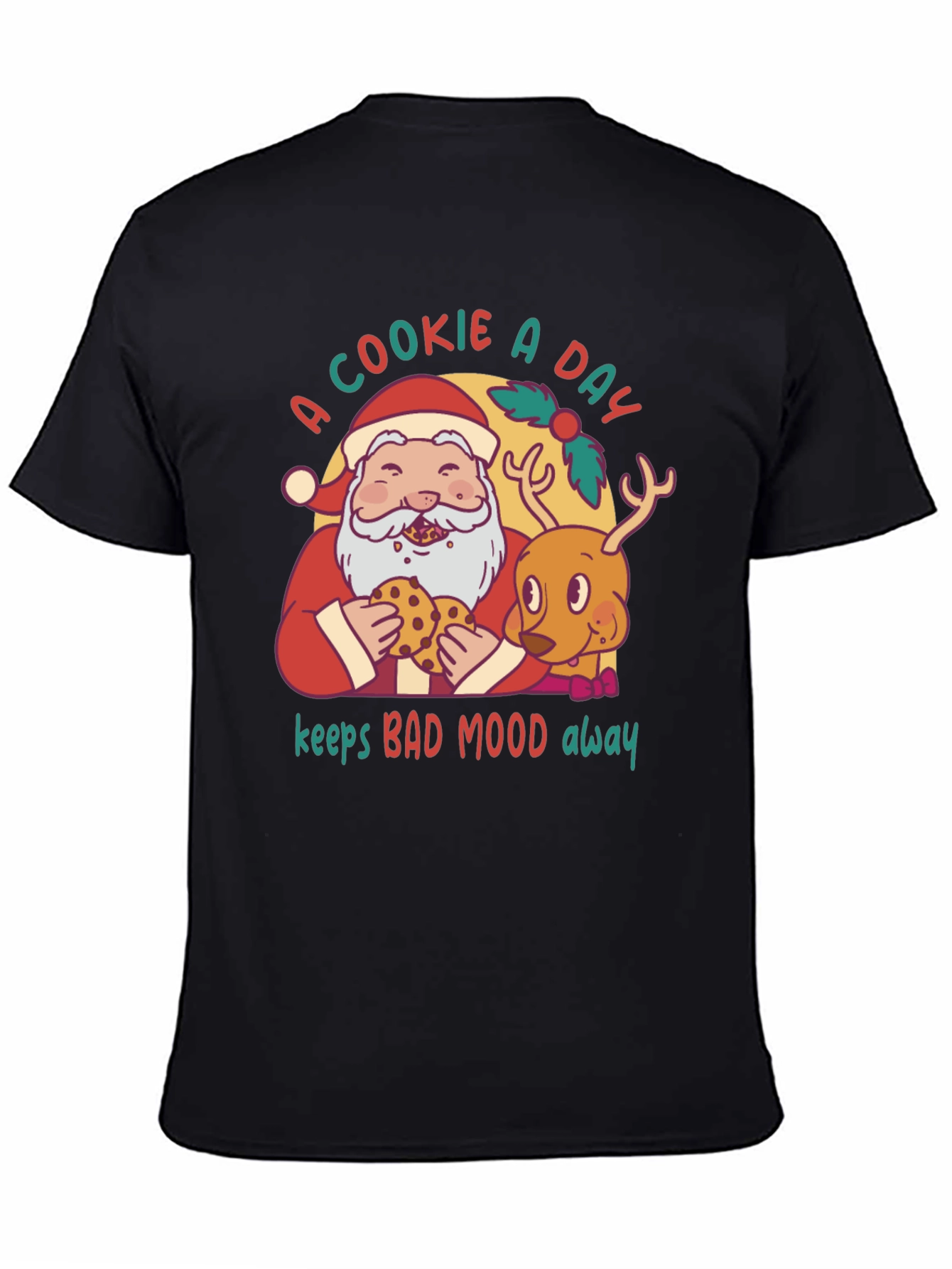 Cookie A Day Santa & Reindeer Graphic Tee