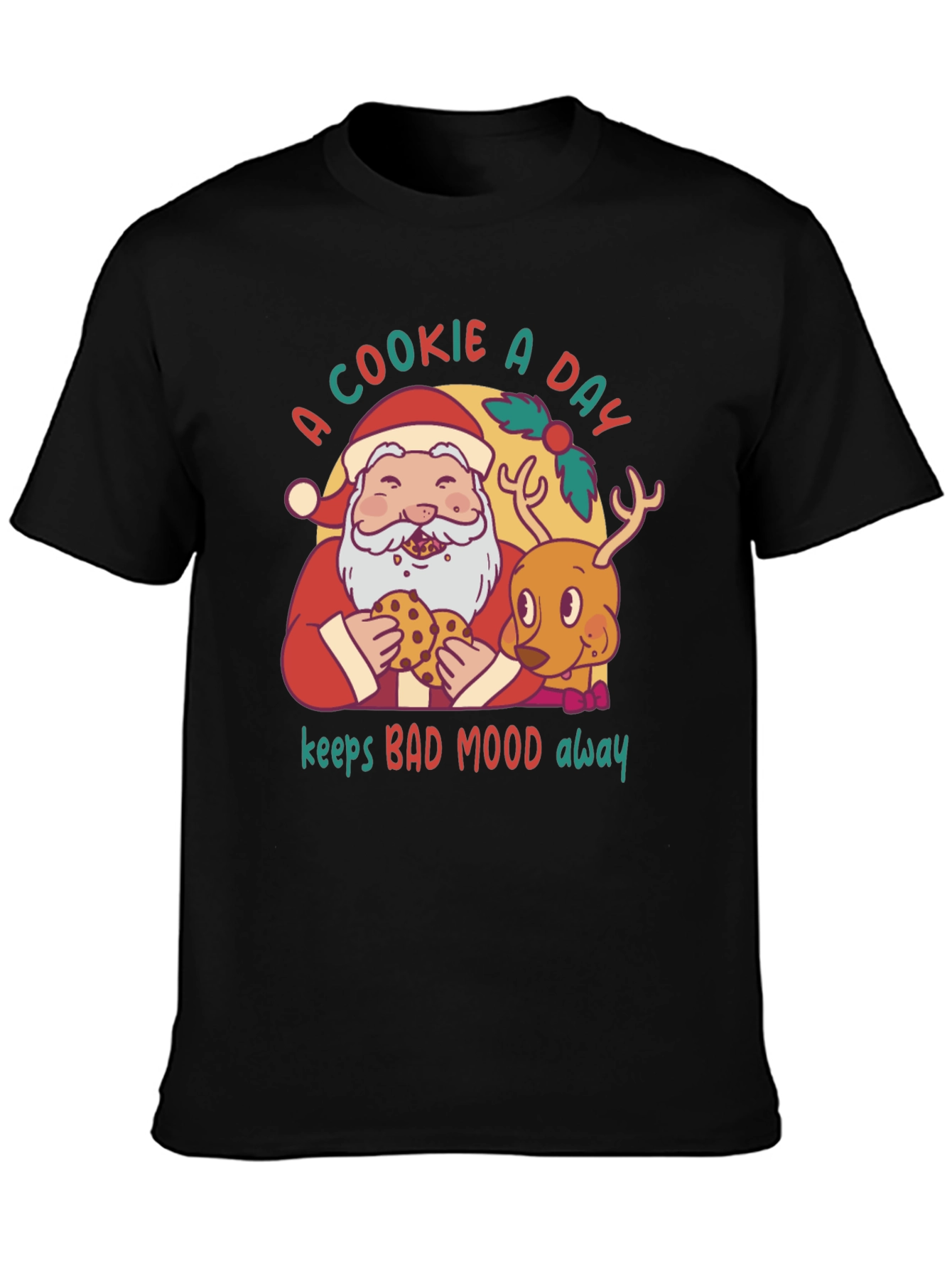 Cookie A Day Santa & Reindeer Graphic Tee