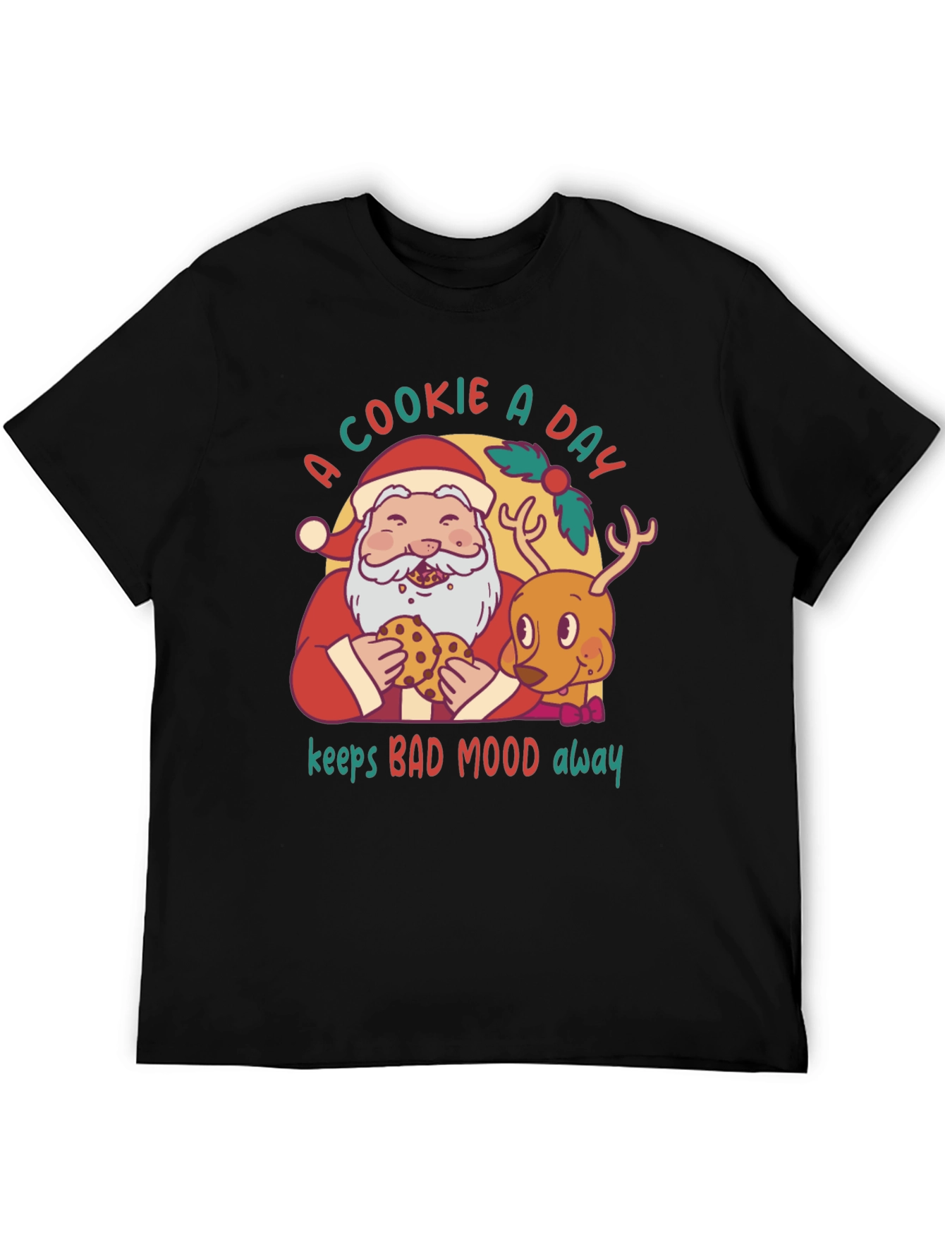 Cookie A Day Santa & Reindeer Graphic Tee