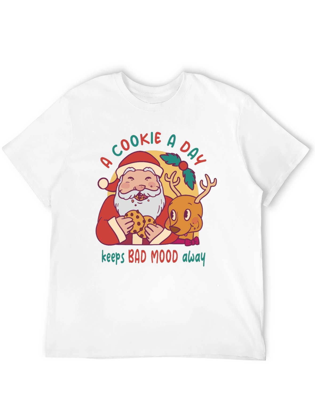 Cookie A Day Santa & Reindeer Graphic Tee