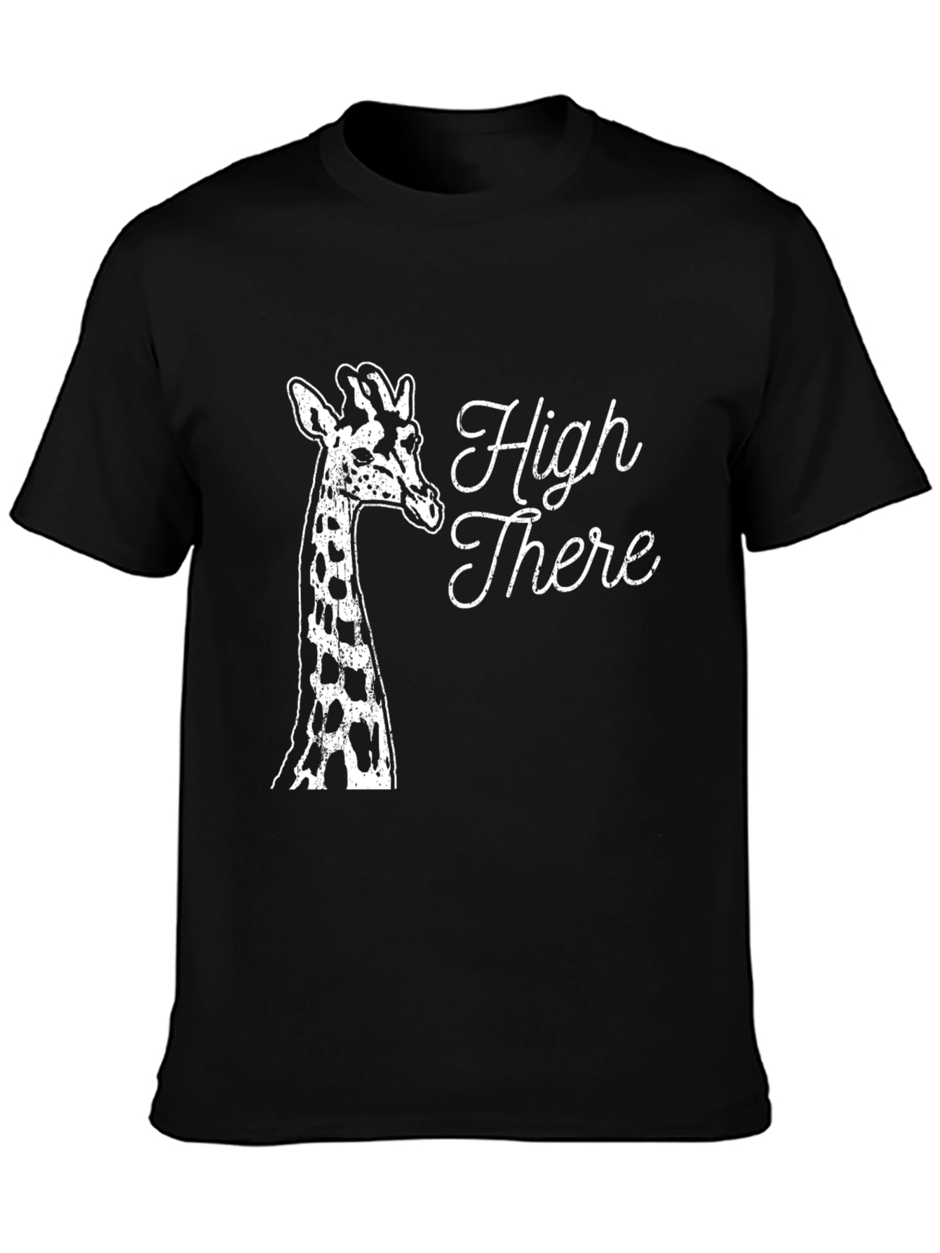 High There Giraffe Graphic Tee - Black