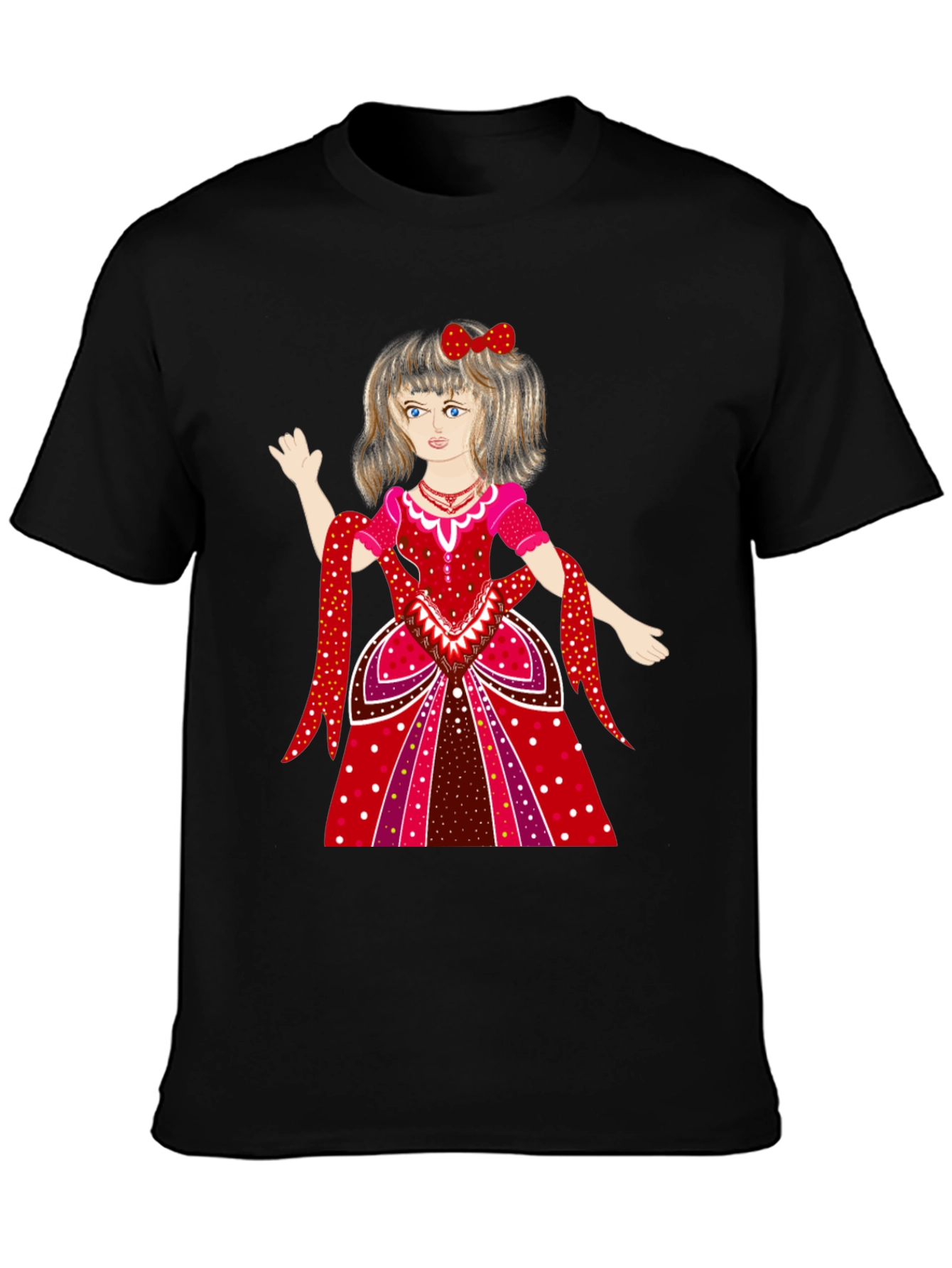 Novelty Graphic T-Shirt - Girl in Dress
