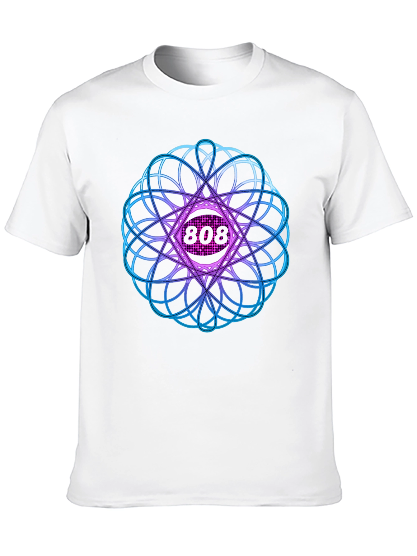 Abstract Geometric 808 Black T-Shirt