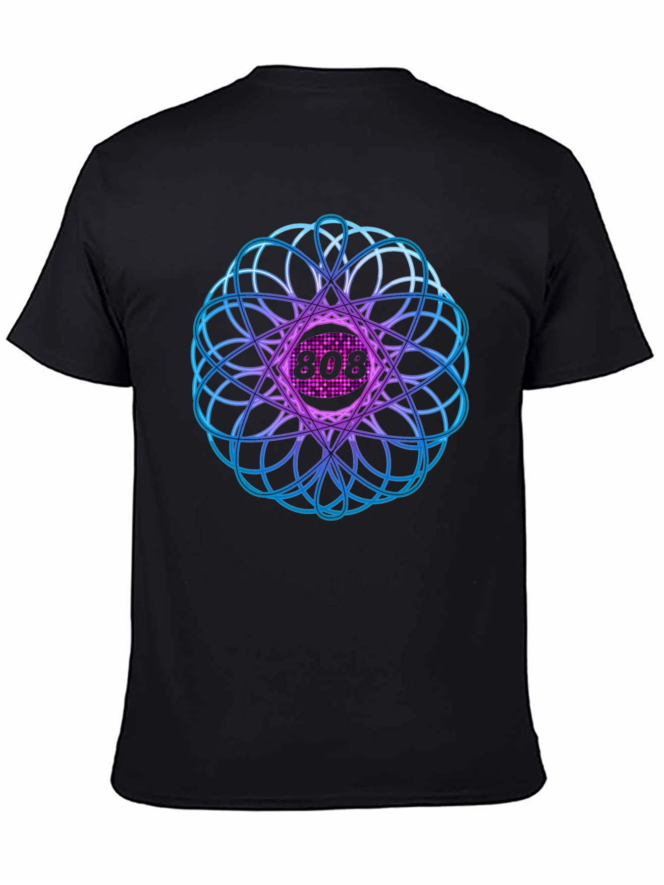 Abstract Geometric 808 Black T-Shirt