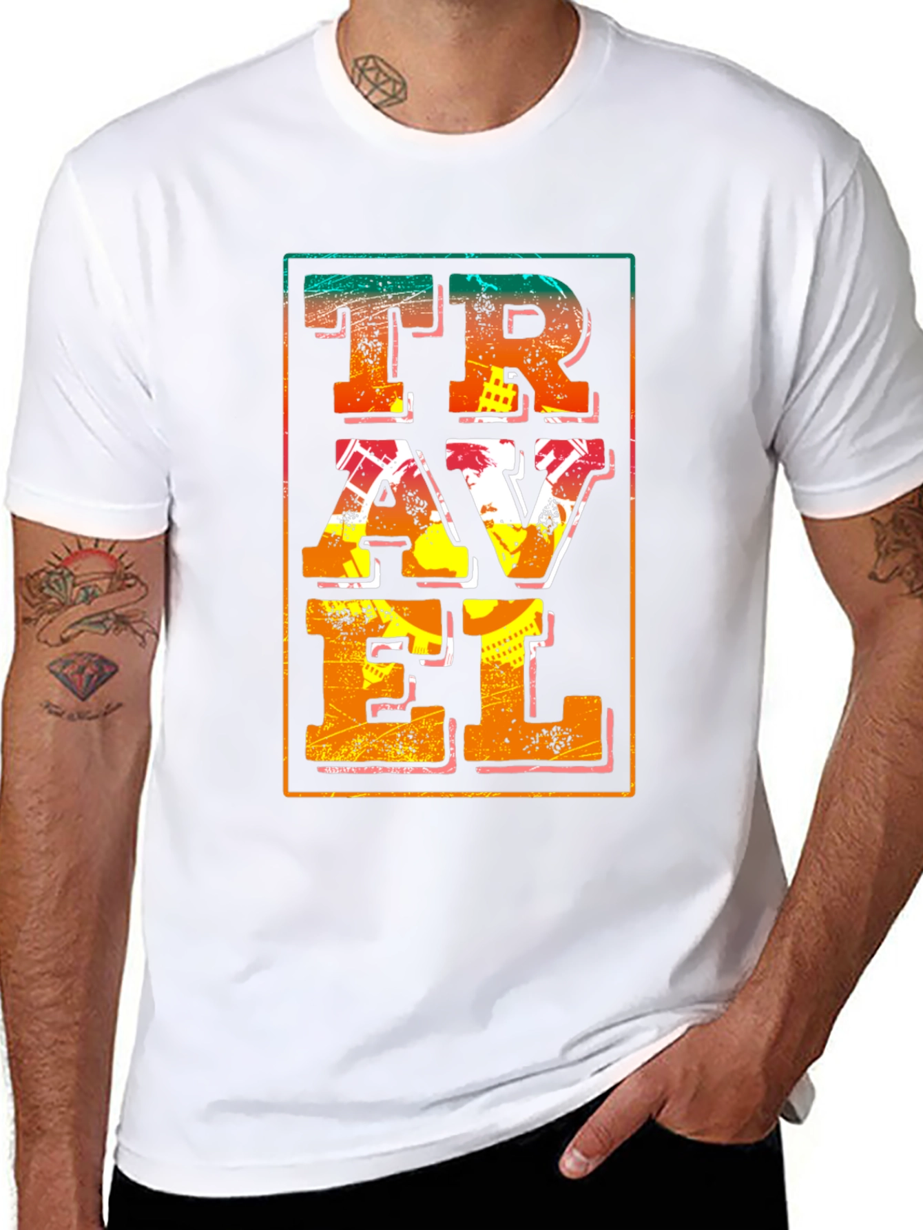 Travel Graphic Tee - Black Cotton Blend