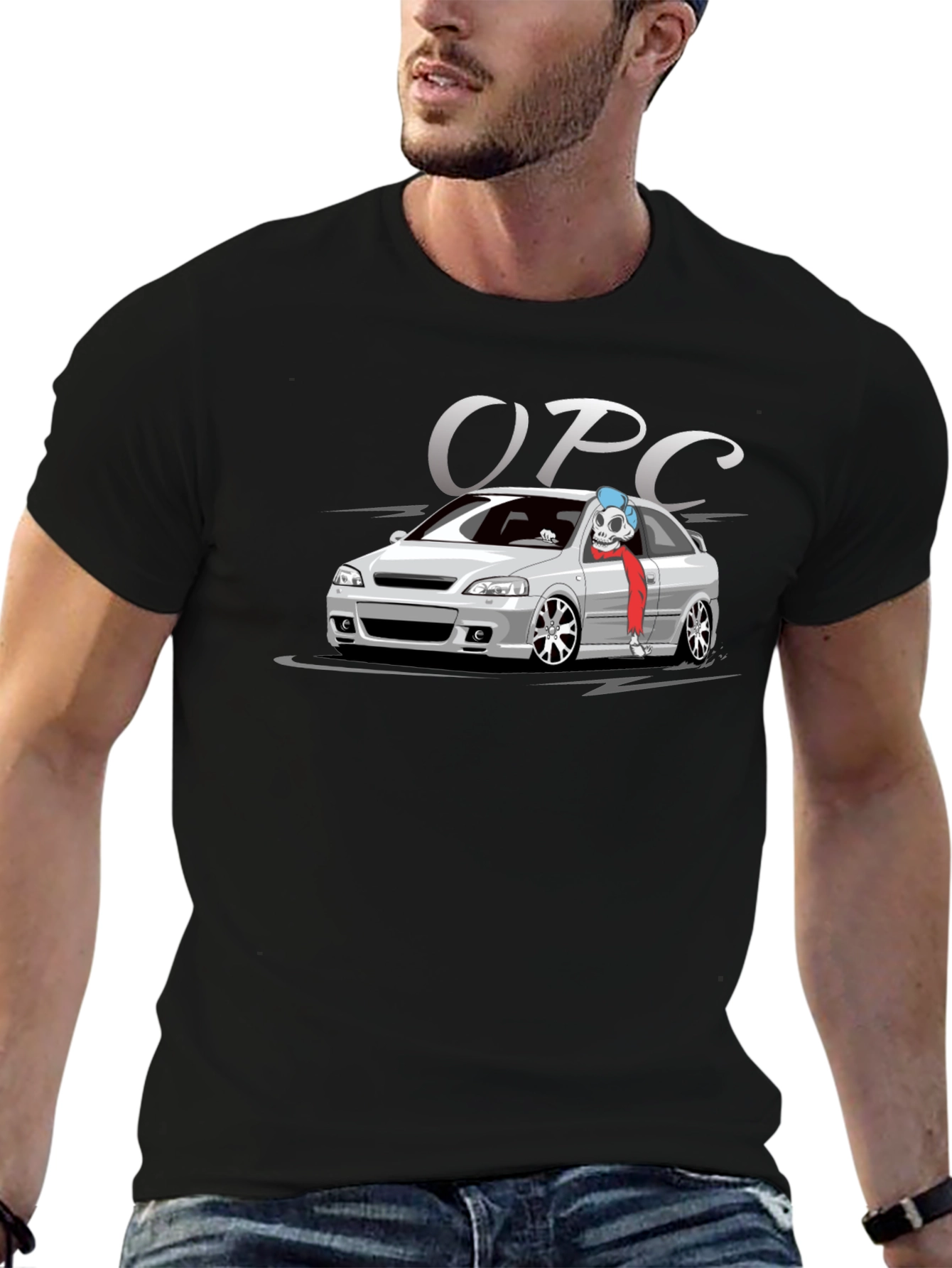 OPC Car T-Shirt - Black Cotton Graphic Tee