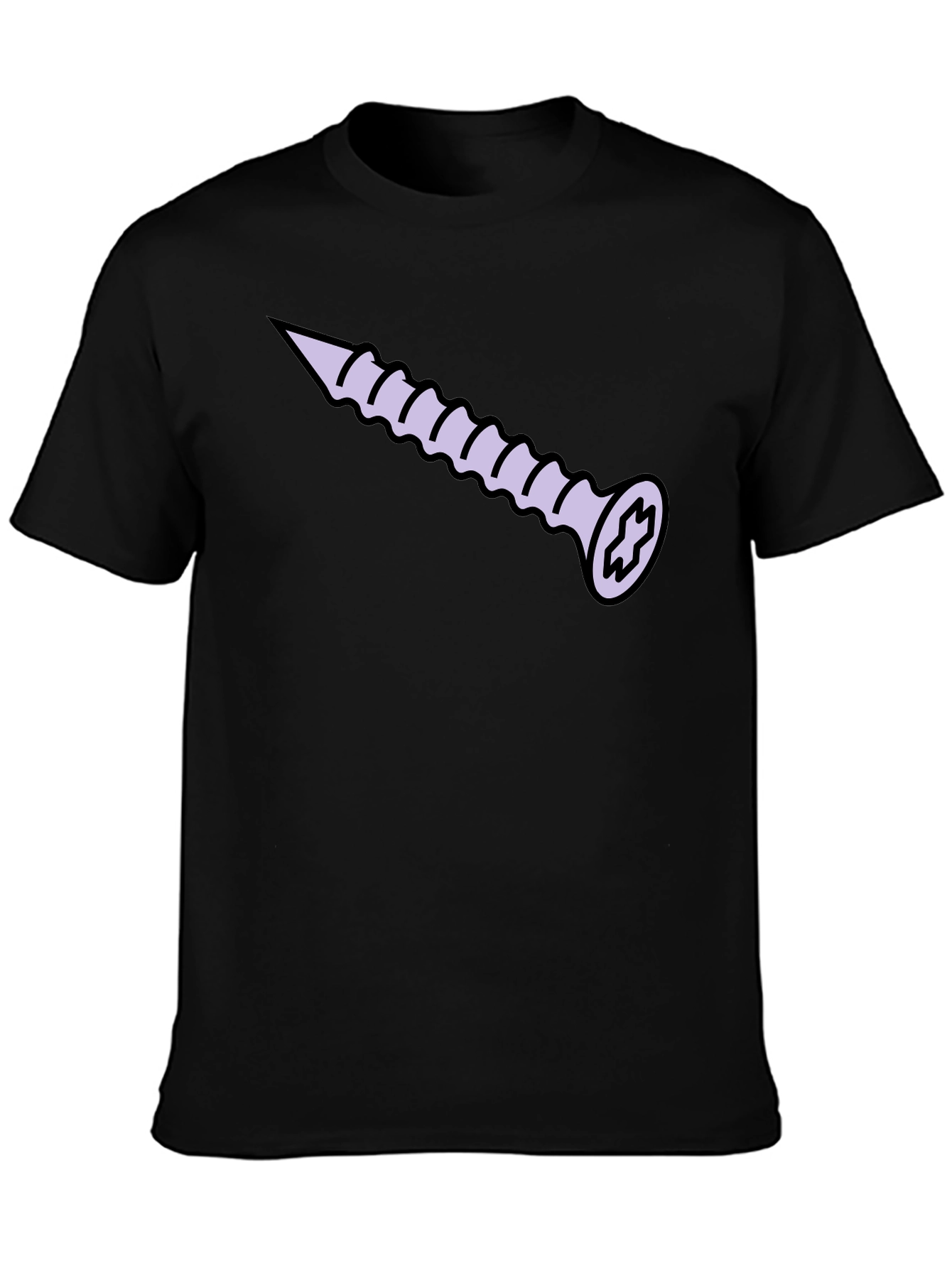 Screw Graphic T-Shirt - Black Cotton Tee