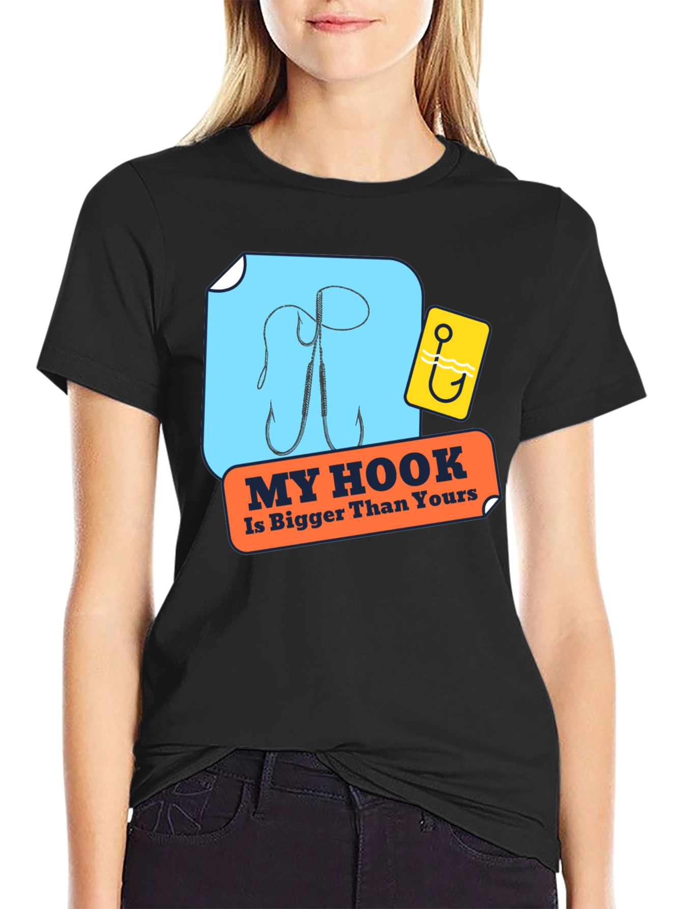 My Hook Is Bigger Than Yours Black T-Shirt