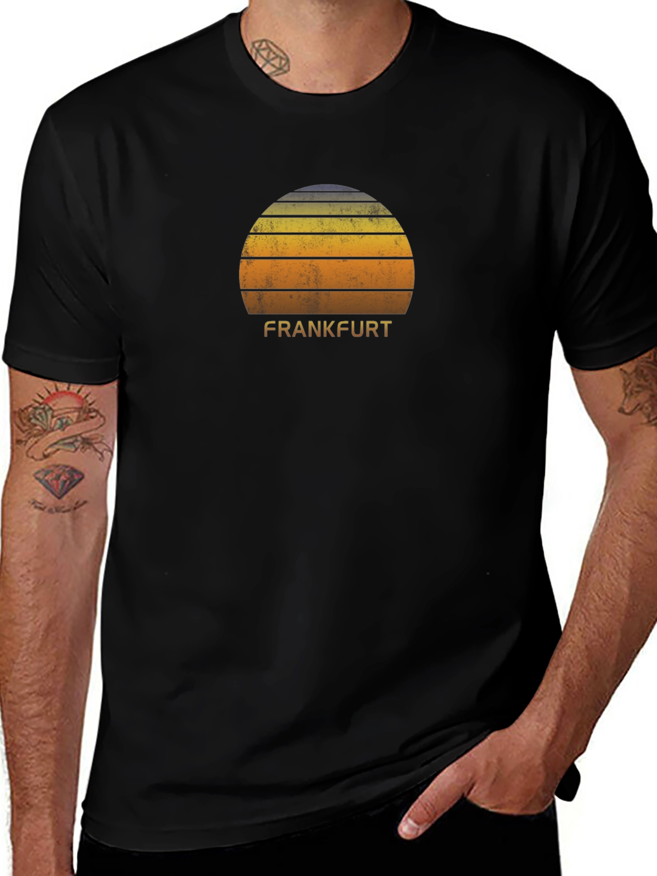 Retro Frankfurt Sunset Graphic T-Shirt