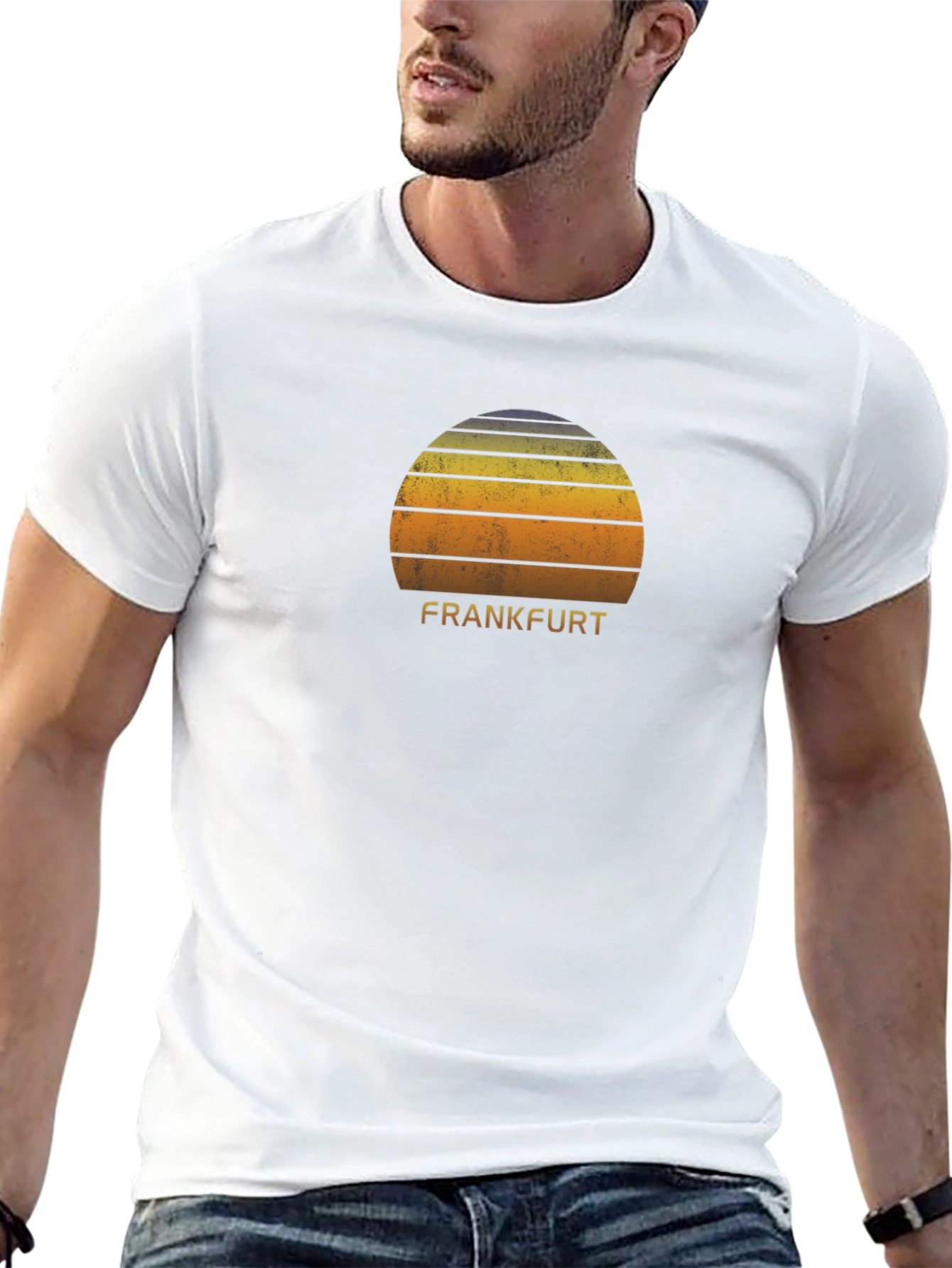 Retro Frankfurt Sunset Graphic T-Shirt