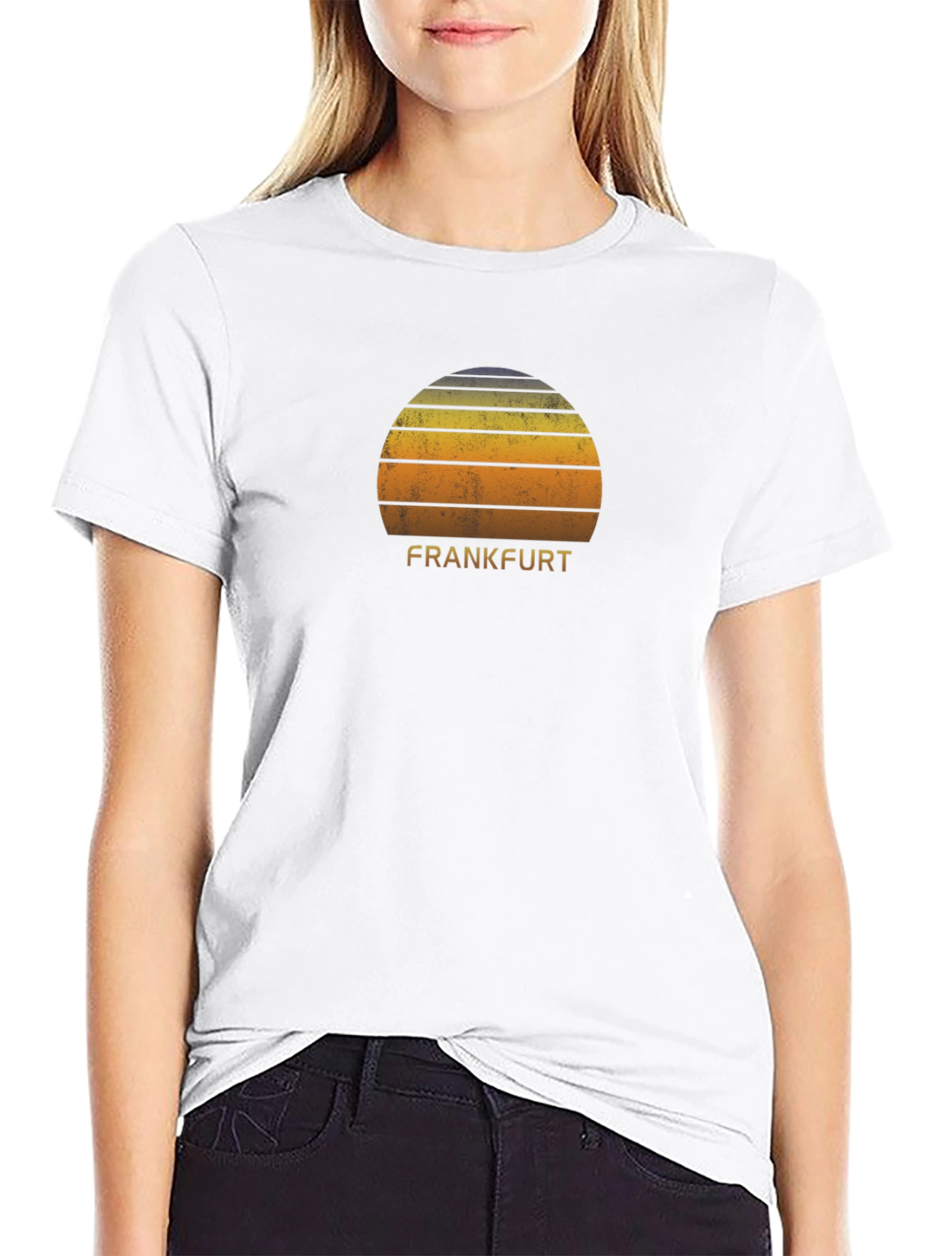 Retro Frankfurt Sunset Graphic T-Shirt