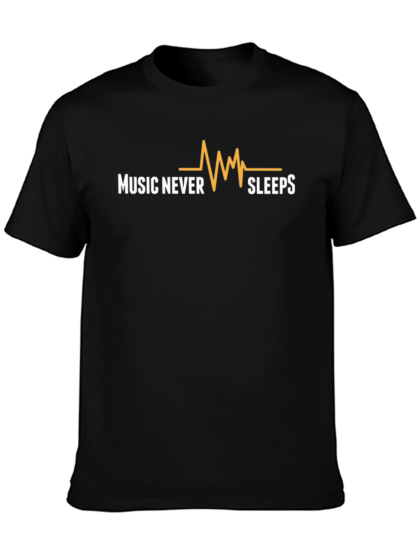 Music Never Sleeps Graphic Tee - Black