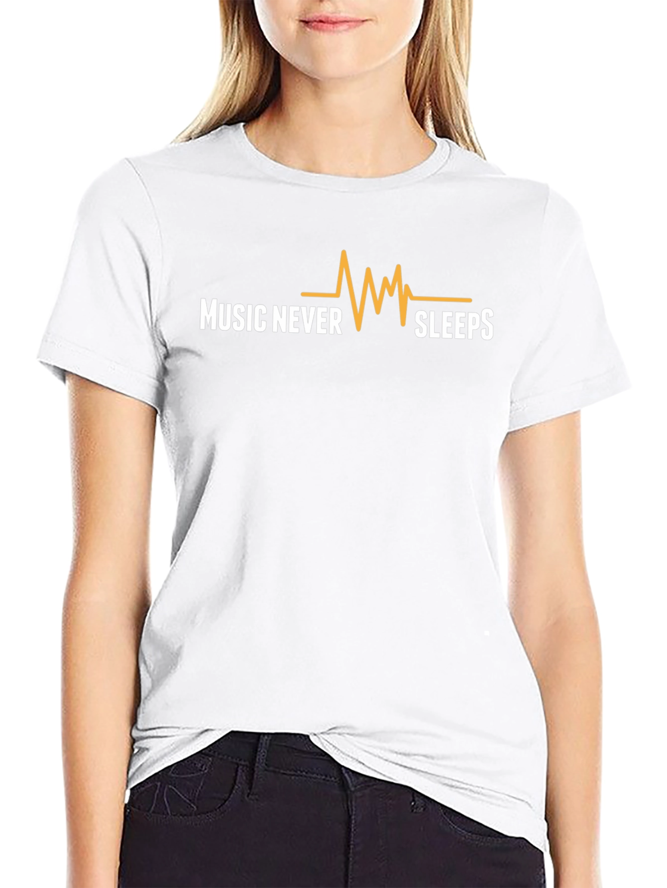 Music Never Sleeps Graphic Tee - Black