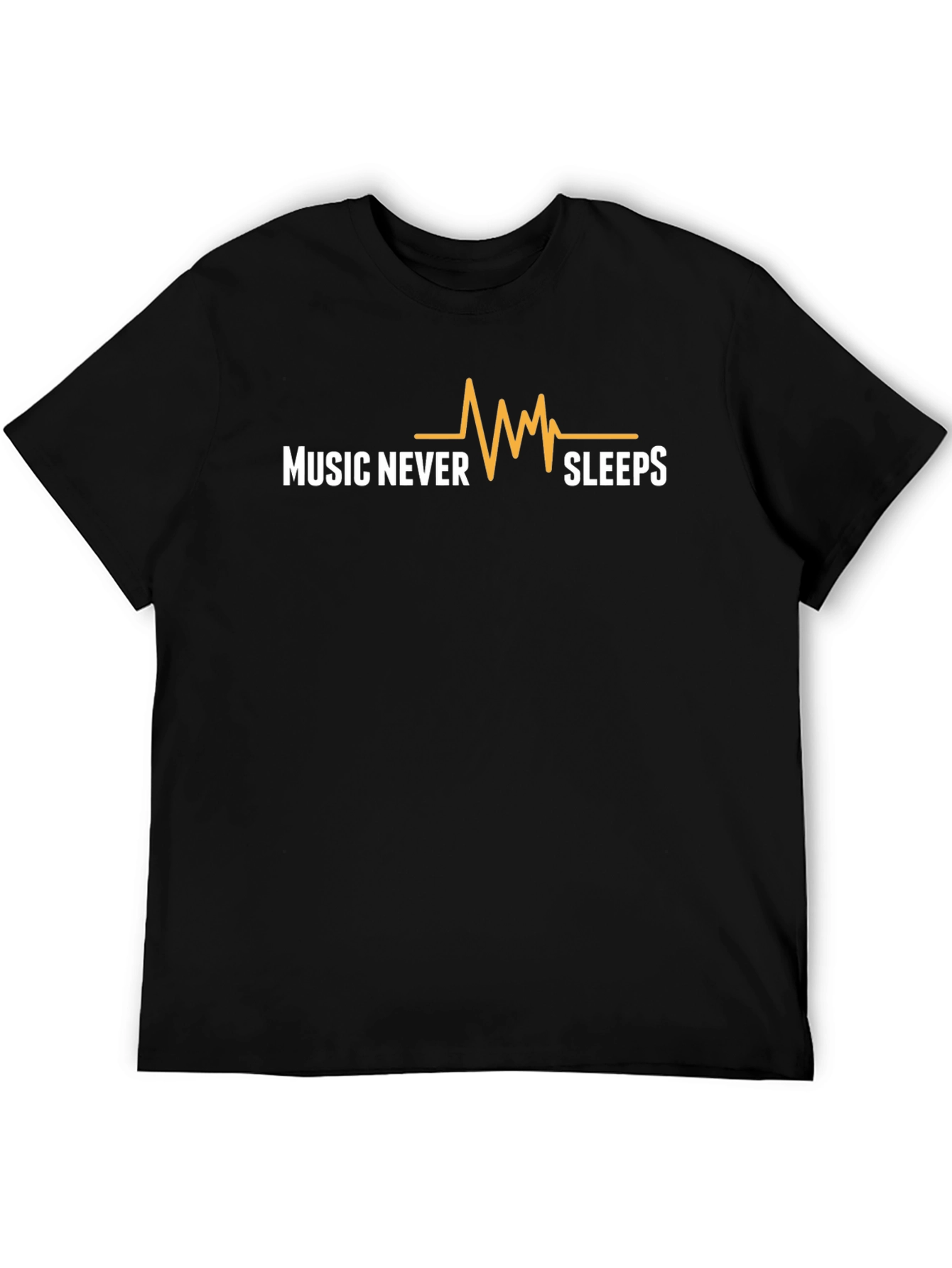 Music Never Sleeps Graphic Tee - Black