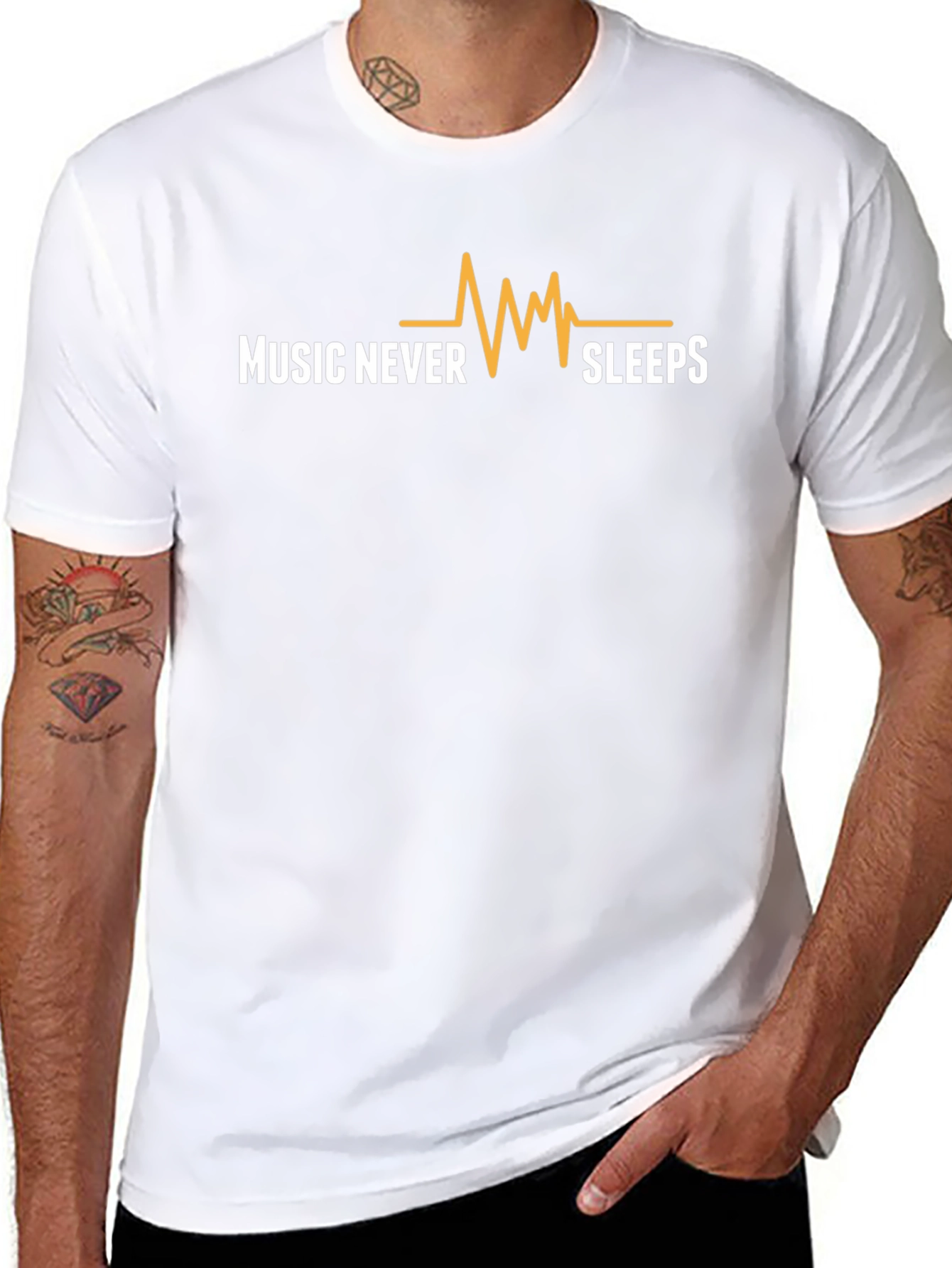 Music Never Sleeps Graphic Tee - Black