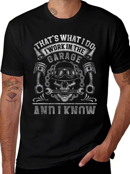 Garage Worker T-Shirt - Skull Design