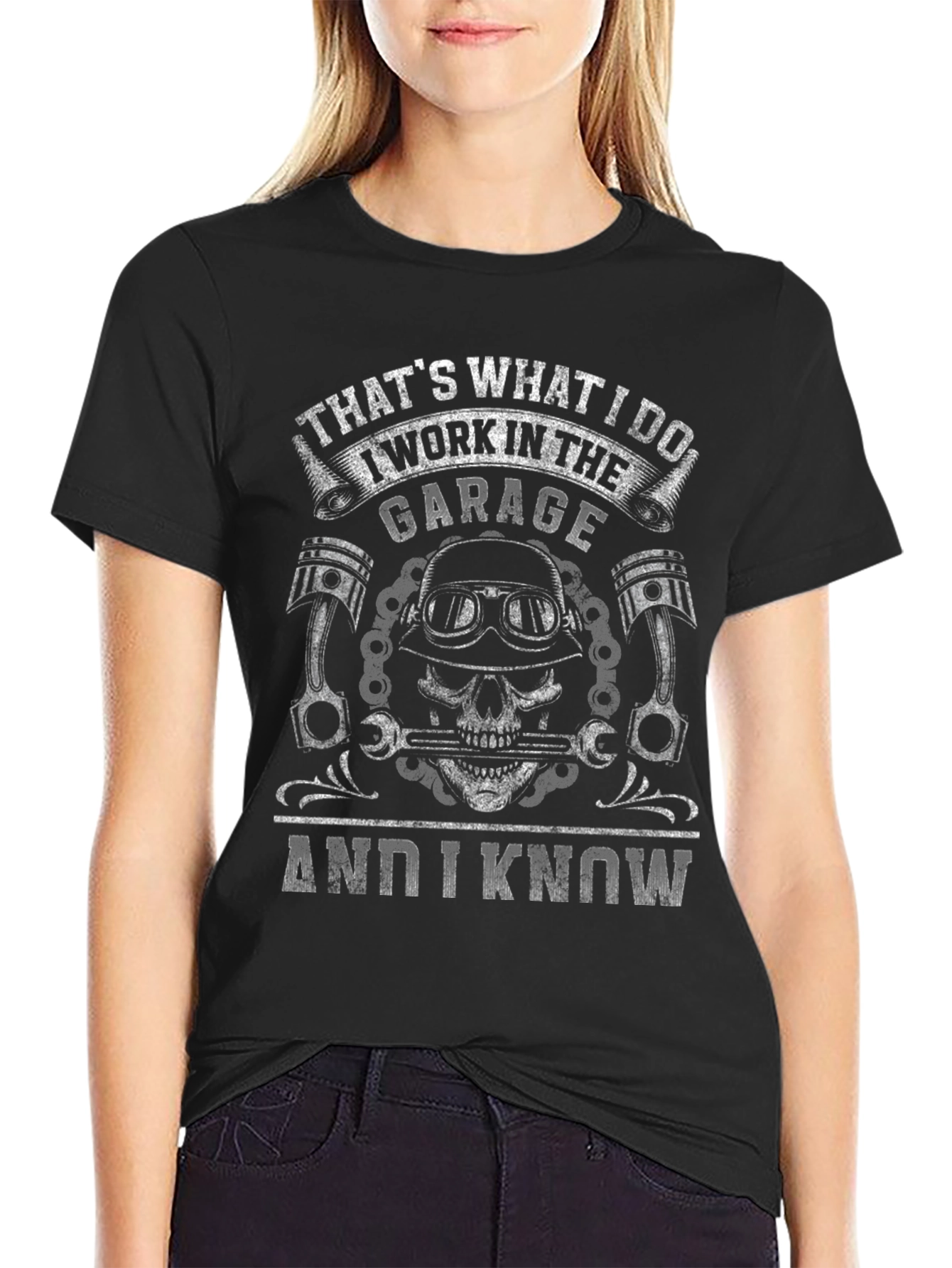 Garage Worker T-Shirt - Skull Design
