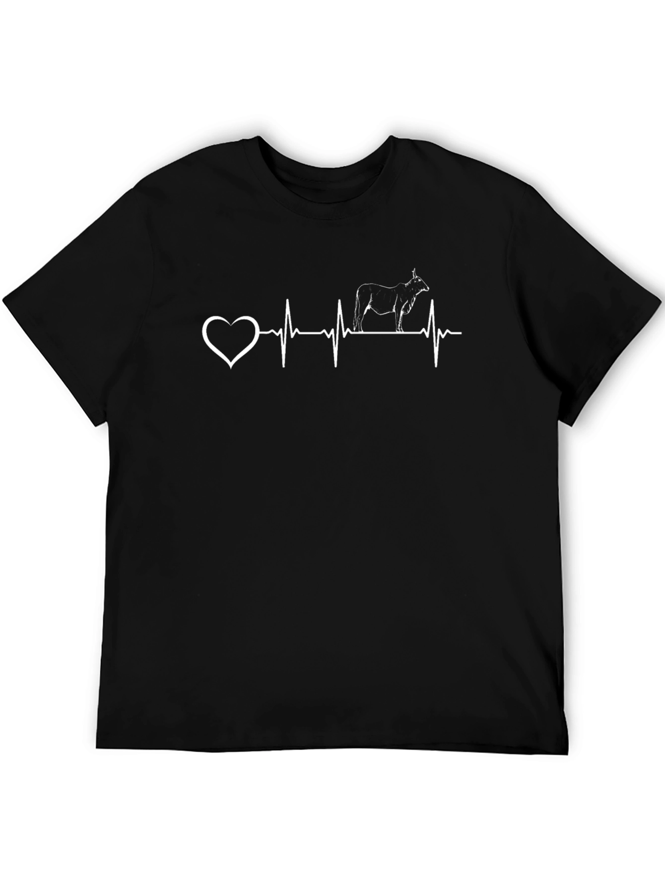 Bull Heartbeat Graphic Tee - Black Cotton