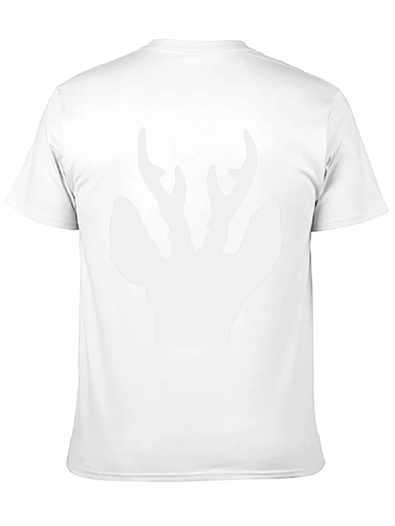 Mens Black T-Shirt with White Deer Silhouette