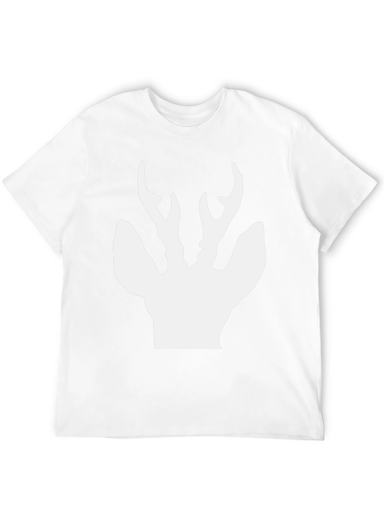 Mens Black T-Shirt with White Deer Silhouette