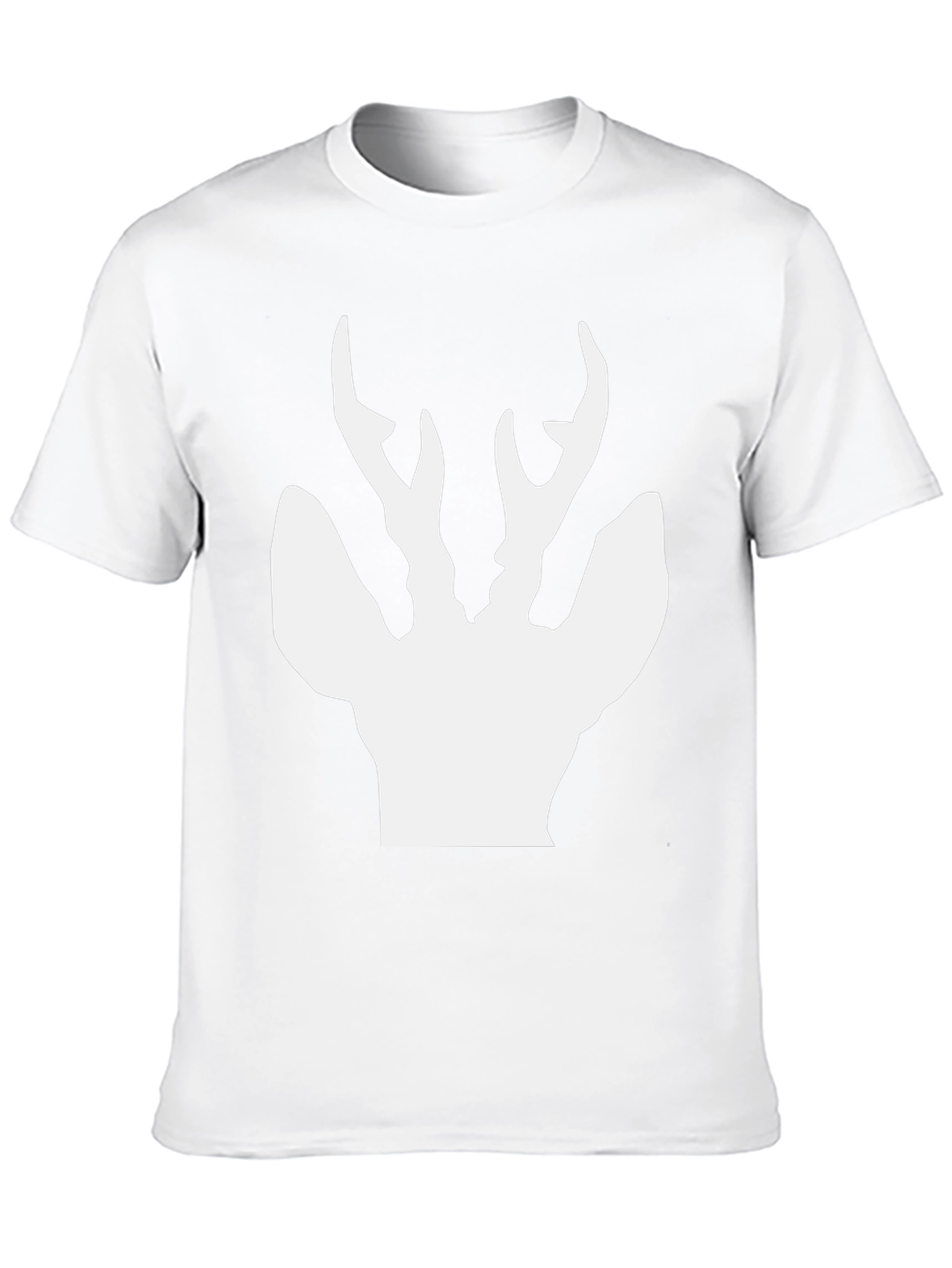 Mens Black T-Shirt with White Deer Silhouette