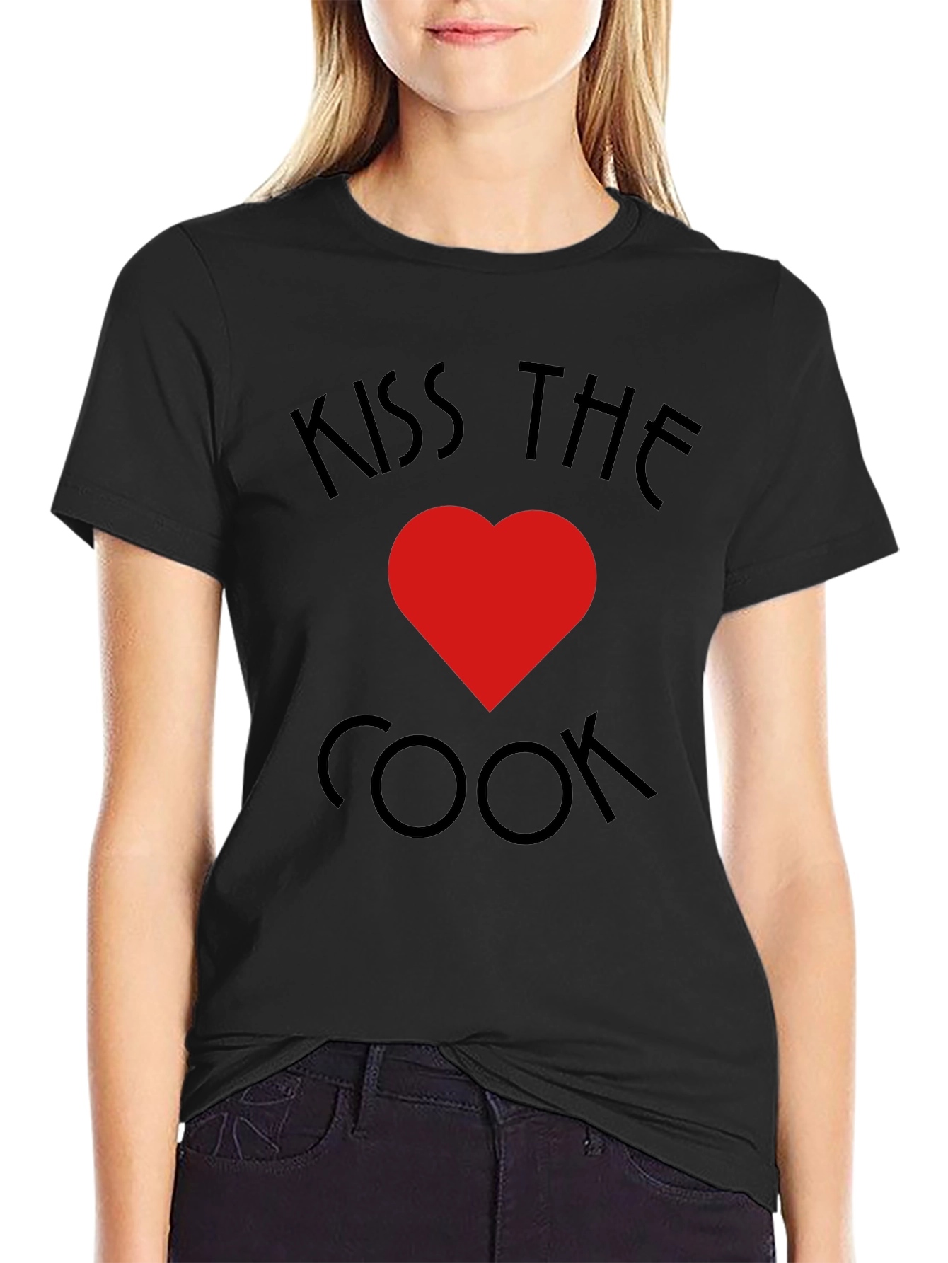 Kiss The Cook T-Shirt - Heart Design