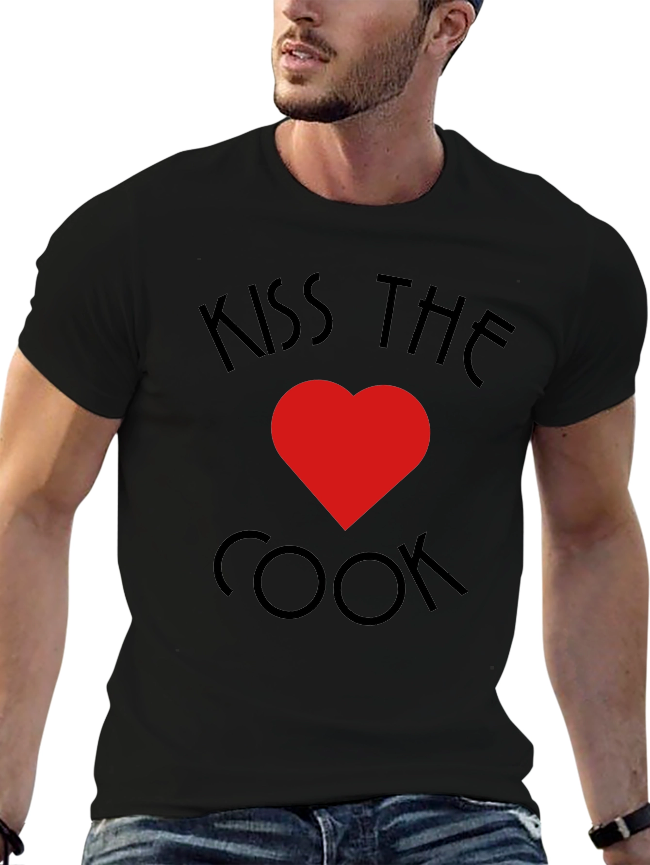 Kiss The Cook T-Shirt - Heart Design