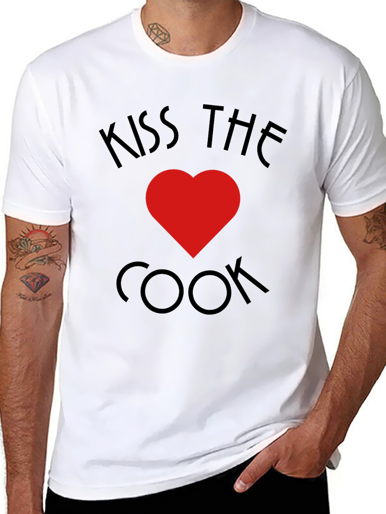 Kiss The Cook T-Shirt - Heart Design