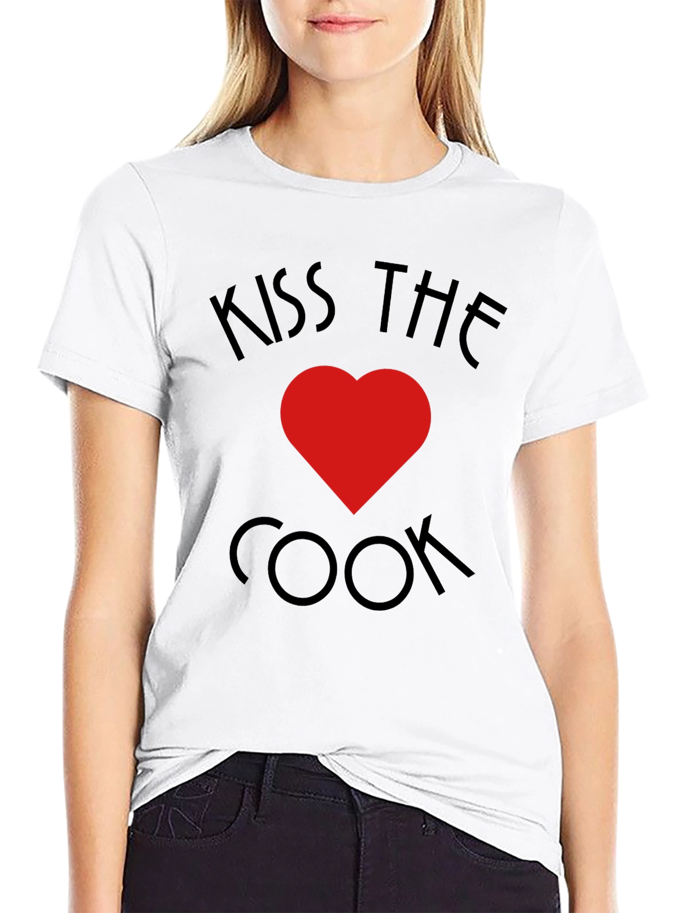 Kiss The Cook T-Shirt - Heart Design