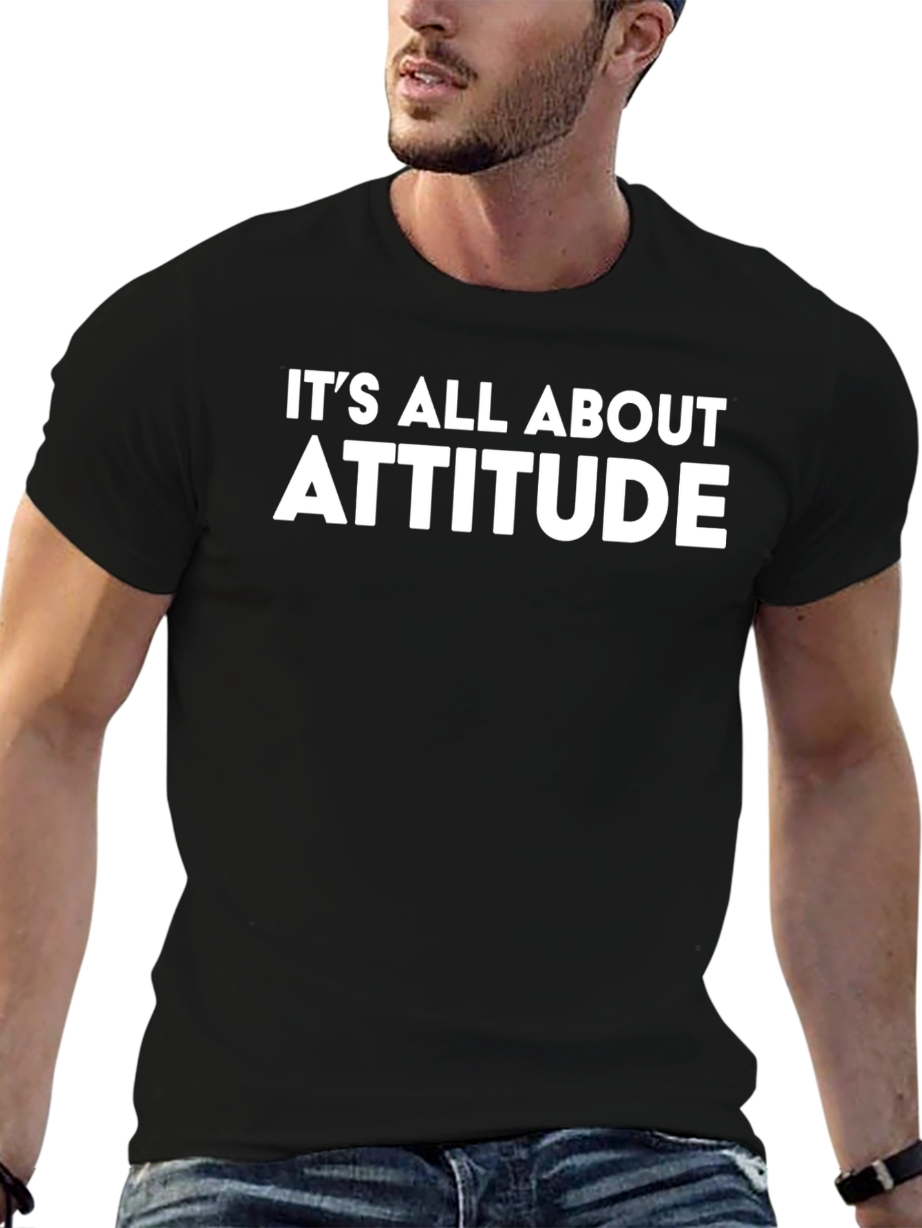 Attitude Black T-Shirt - Mens Fashion