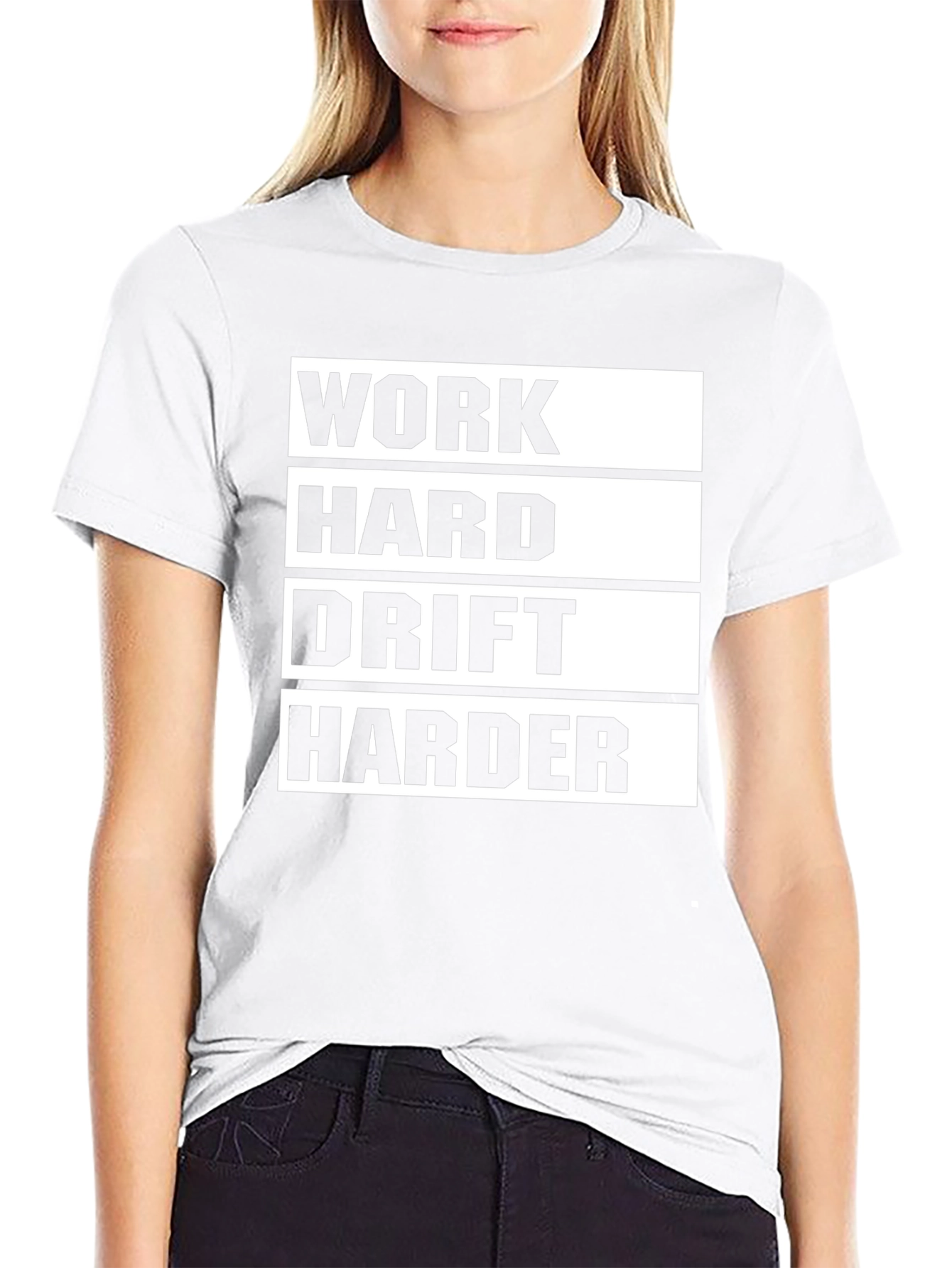 Work Hard Drift Harder Black Graphic Tee