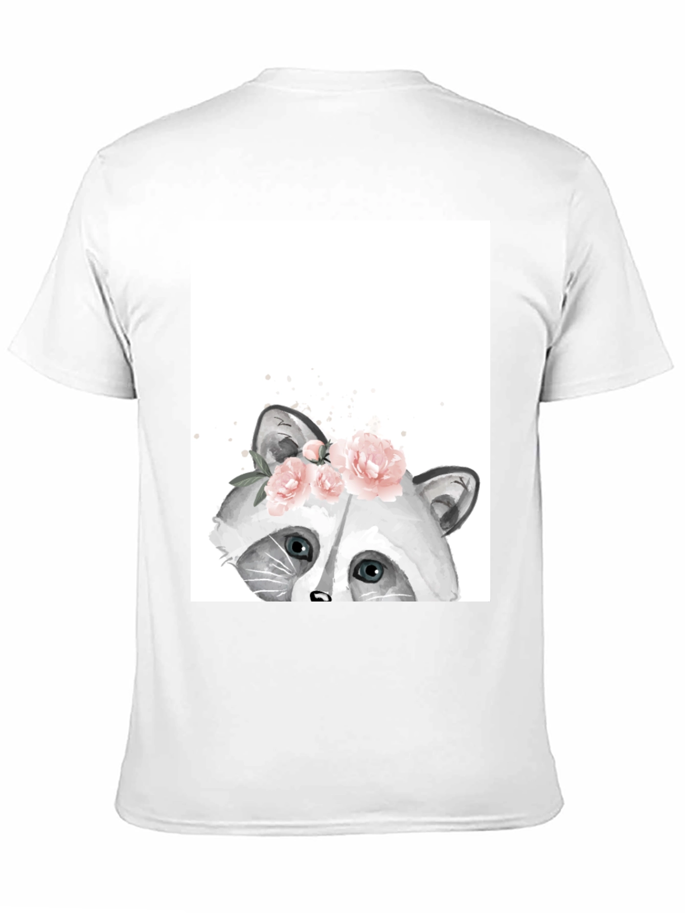 Raccoon Floral T-Shirt - Cute Animal Graphic Tee