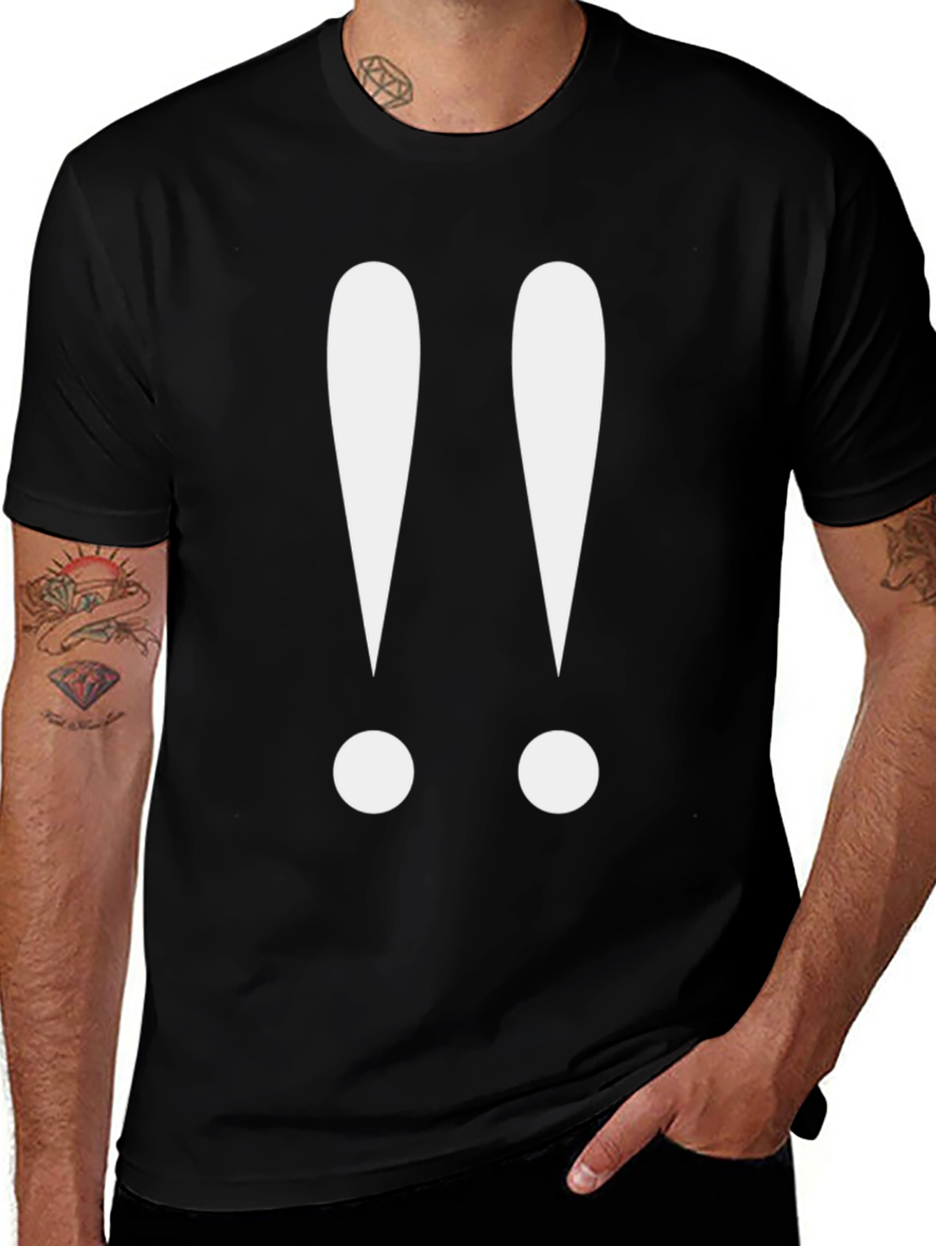 Exclamation Point Graphic Tee - Black