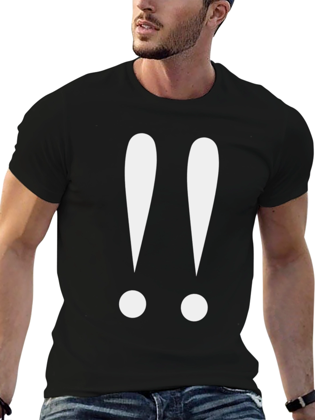 Exclamation Point Graphic Tee - Black