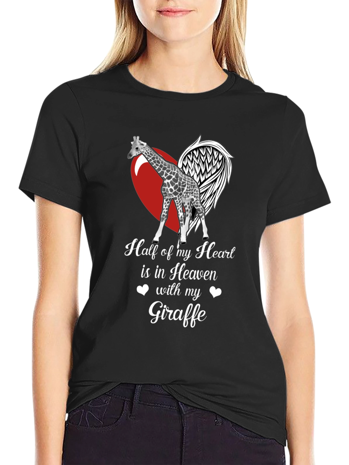 Giraffe in Heaven Memorial T-Shirt