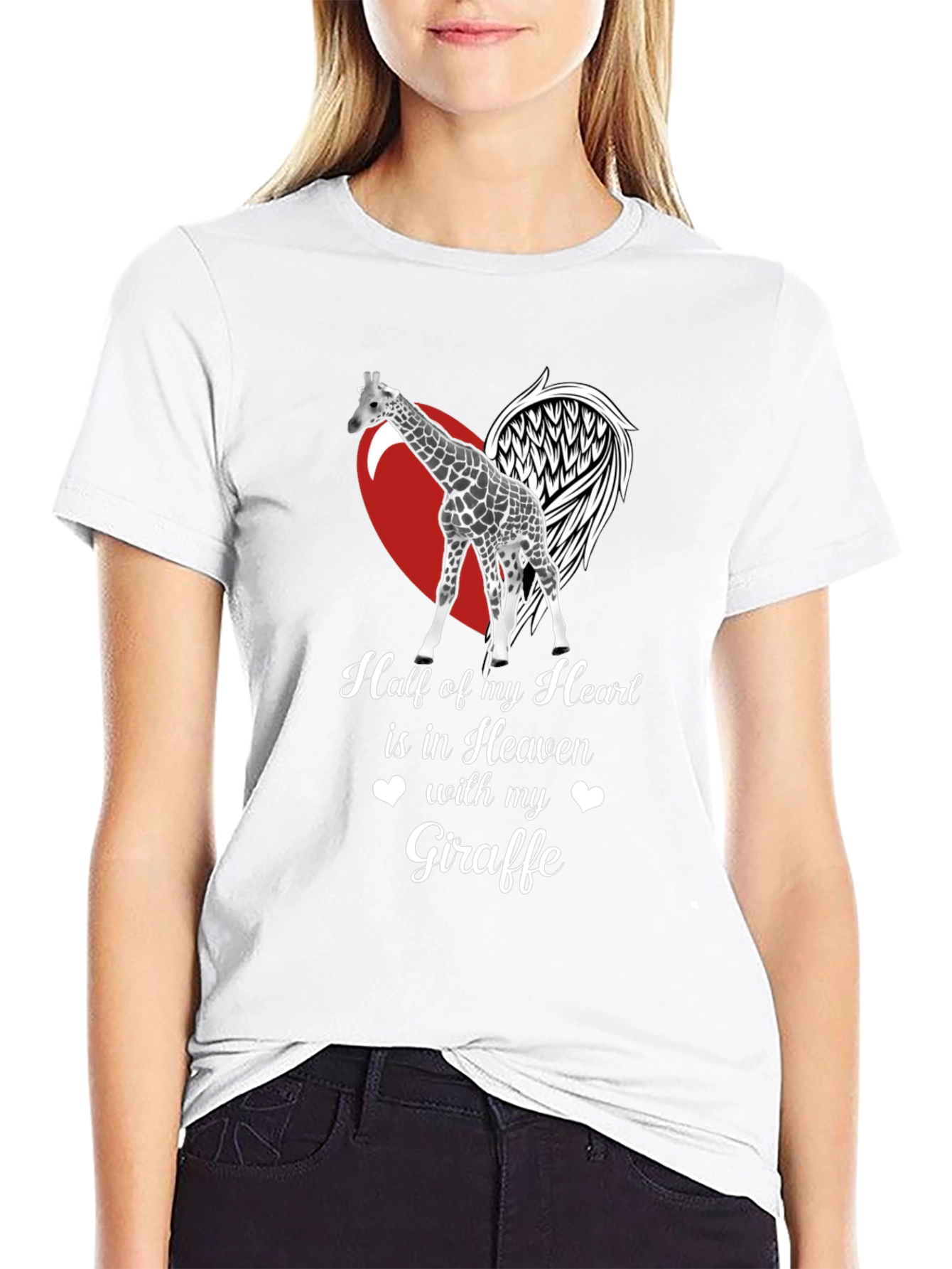 Giraffe in Heaven Memorial T-Shirt
