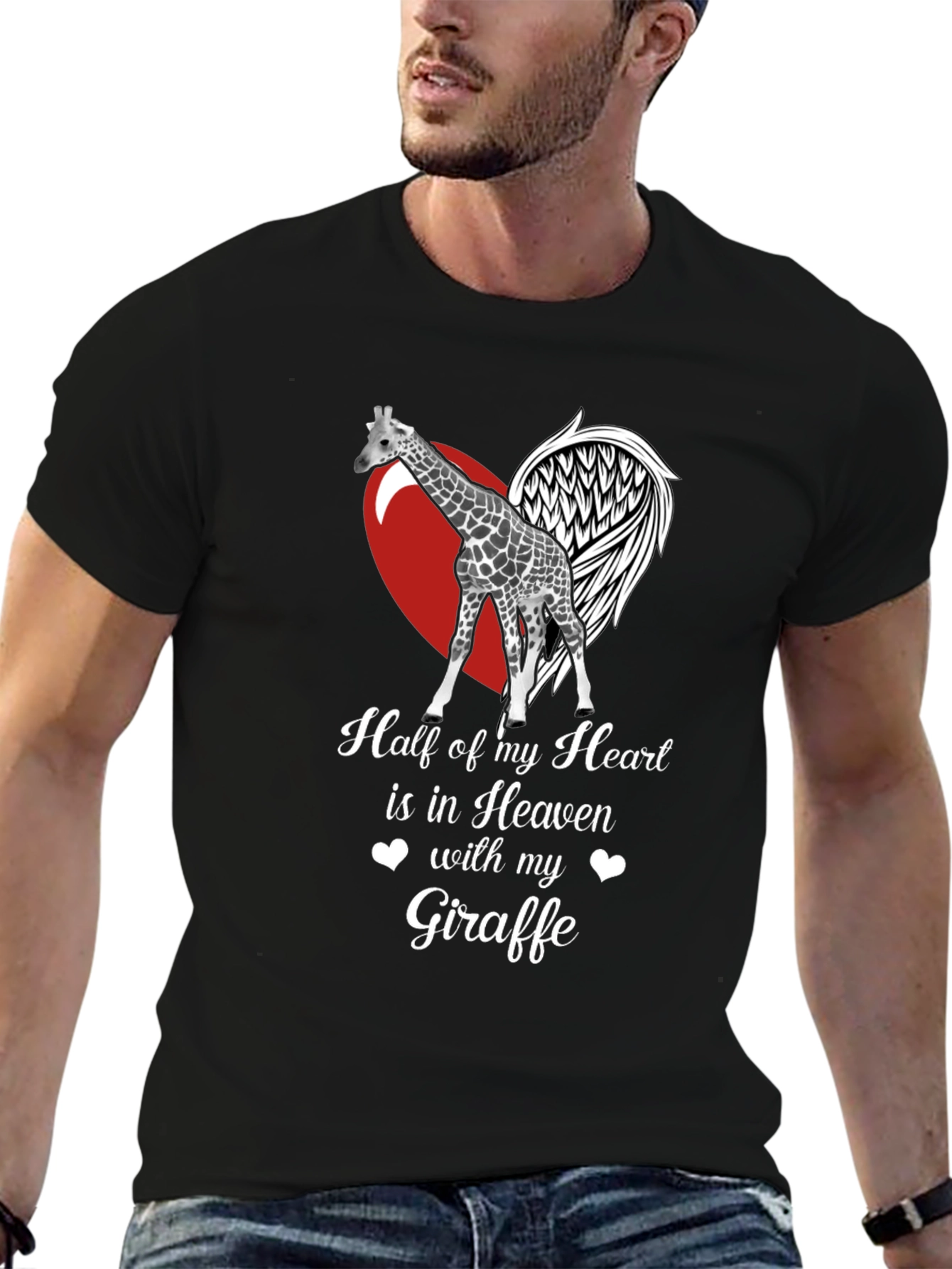 Giraffe in Heaven Memorial T-Shirt