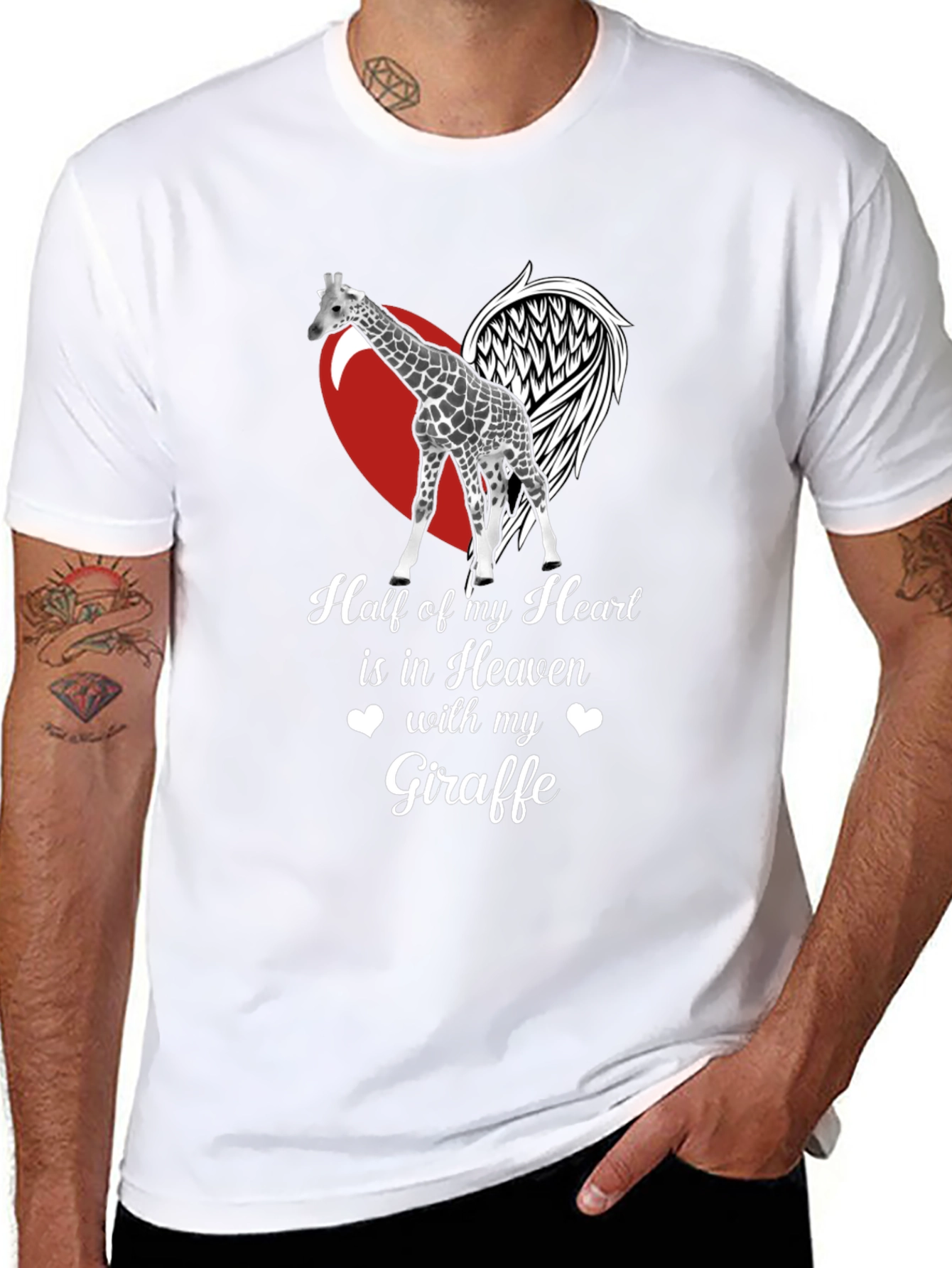 Giraffe in Heaven Memorial T-Shirt