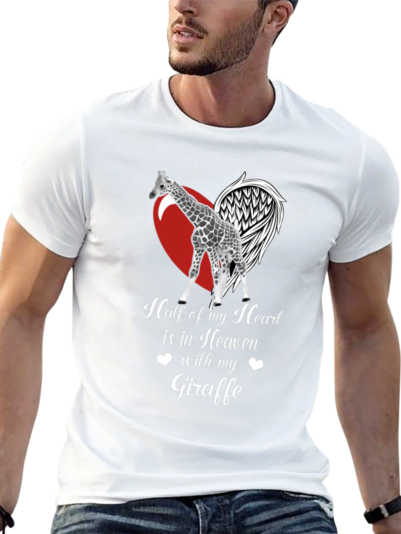 Giraffe in Heaven Memorial T-Shirt
